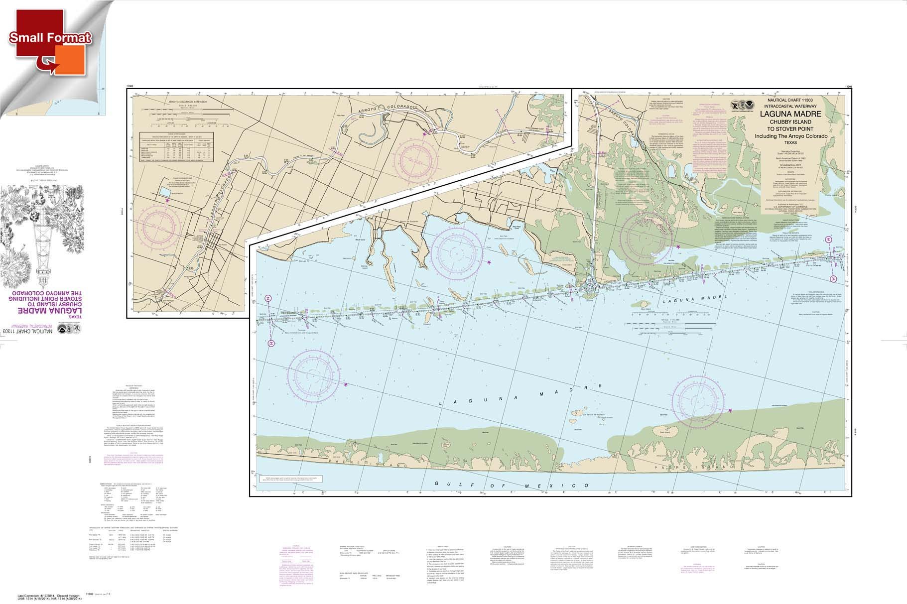 Paradise Cay Publications NOAA Chart 11303: Intracoastal Waterway Laguna Madre - Chubby Island to Stover Point 21.00 x 31.50 (Small Format Waterproof)