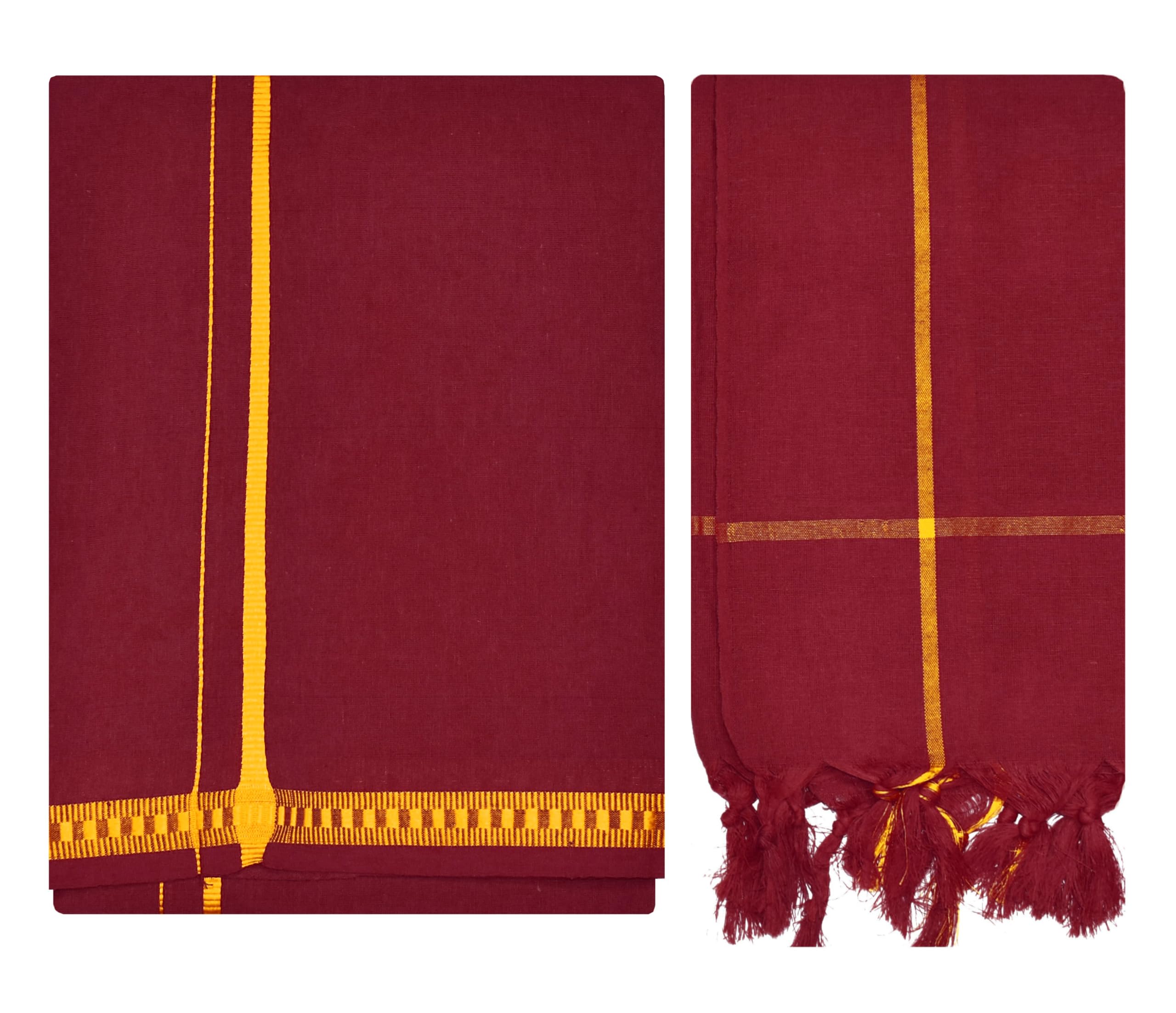 tuni mani Men's Polycotton Temple Wear Dhoti with Angavastharam Towel-picture-26