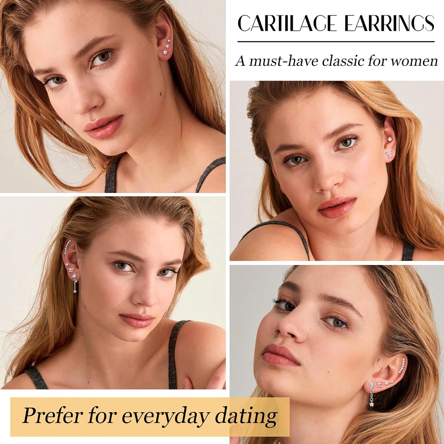 FASACCO Helix Earrings 16G Cartilage Earring Surgical Steel Helix Piercing Jewelry Conch Earrings Cartilage Piercing Jewelry - Image 3