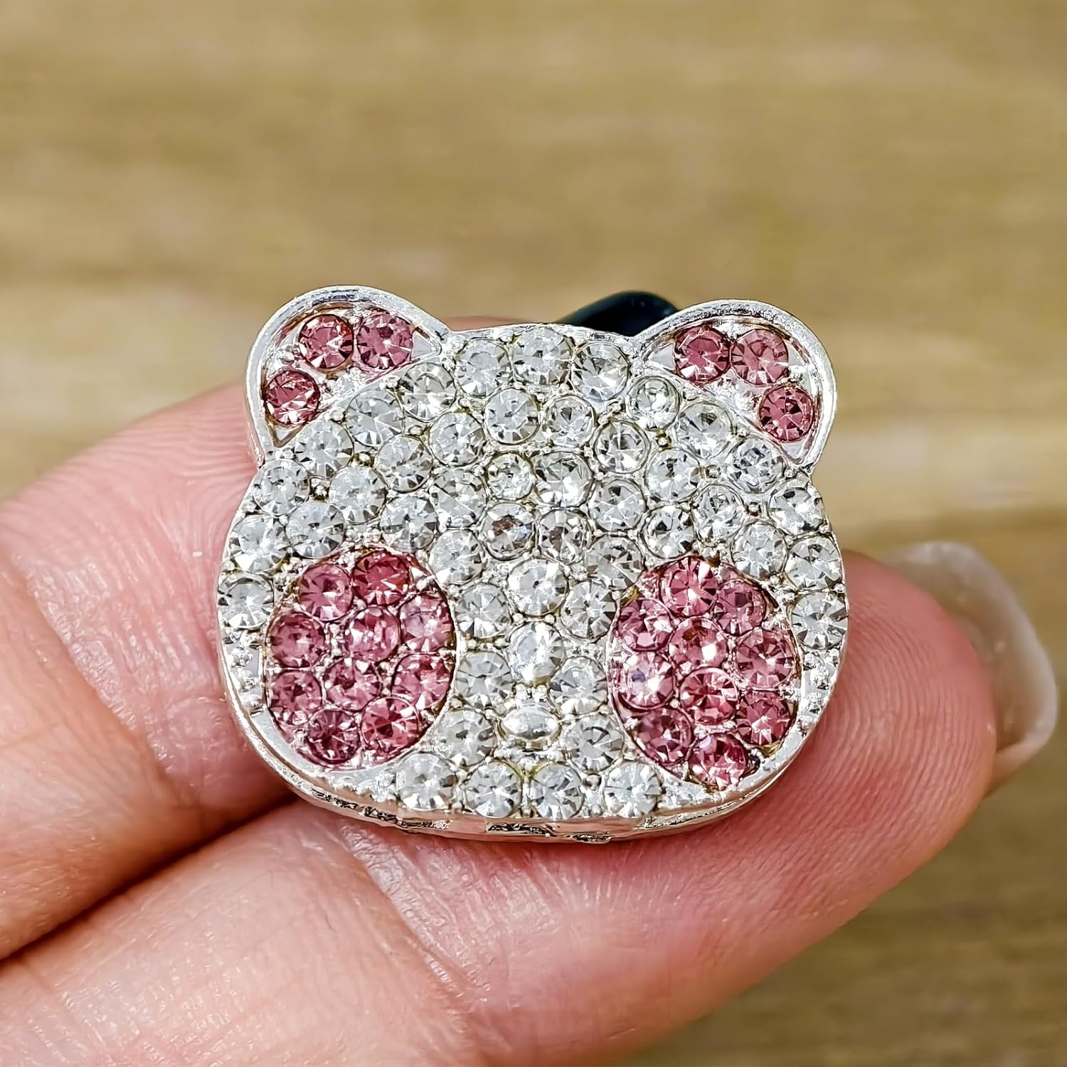 6Pcs Cute Panda Rhinestone Alloy Focal Beads for Pens Colorful Panda Spacer Beads for DIY Craft Beadable Pens Bracelet Necklace Earrings Keychain Jewelry Making - Image 8
