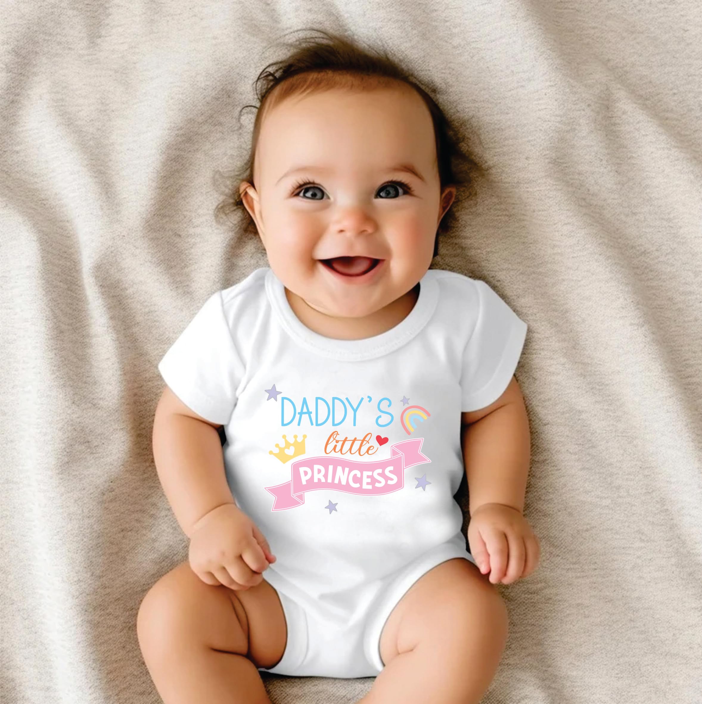 Lillypupp " Dadddy'S Little Princess Cotton Body Suit For New Born Baby Girl Made To Express Love For Fathers/Daddies. Half Sleeves Romper Bodysuit Clothes For Infant Toddler Girls. 1