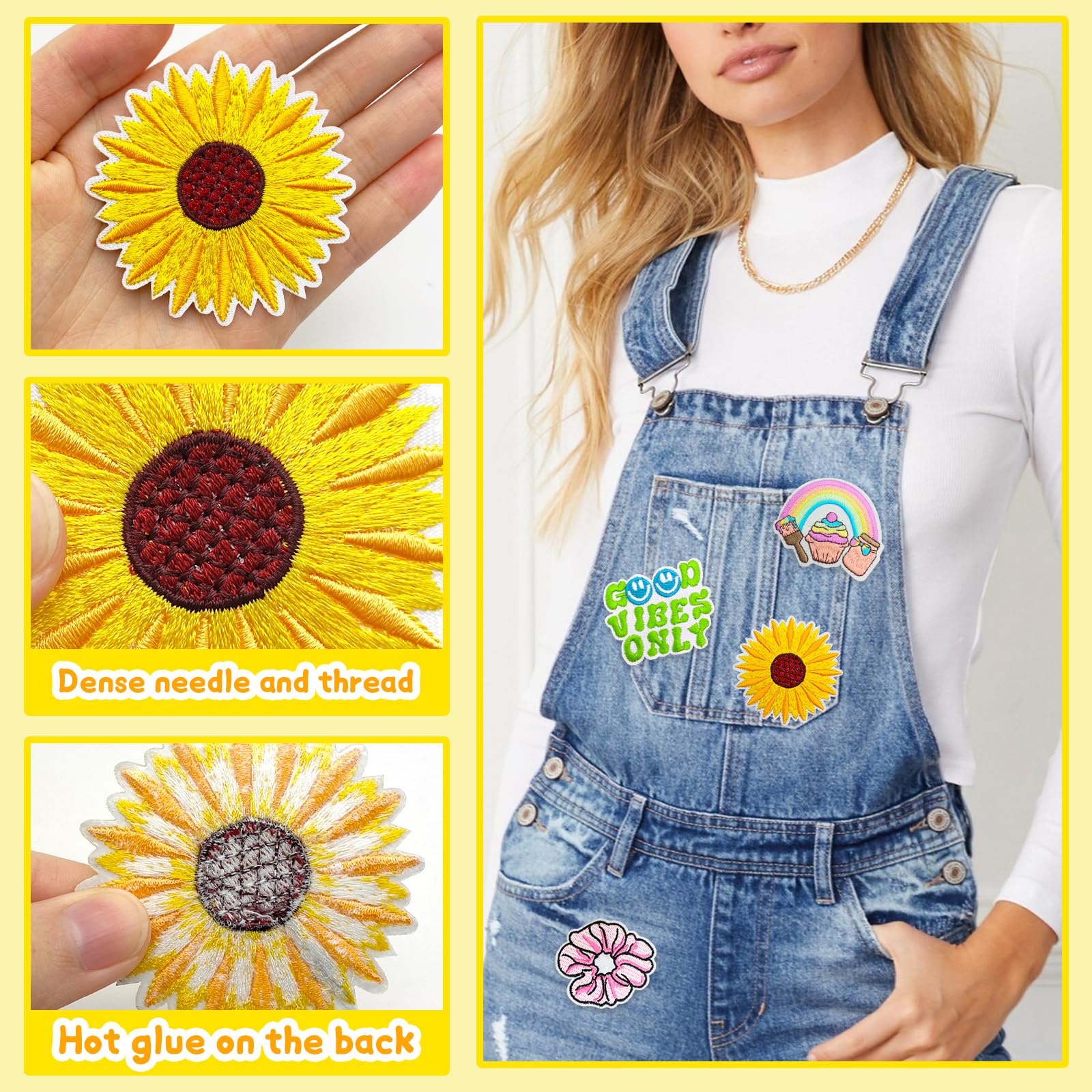 Amazon.co.jp: Yaveron 20個 サマー刺繍アイロン接着パッチ 