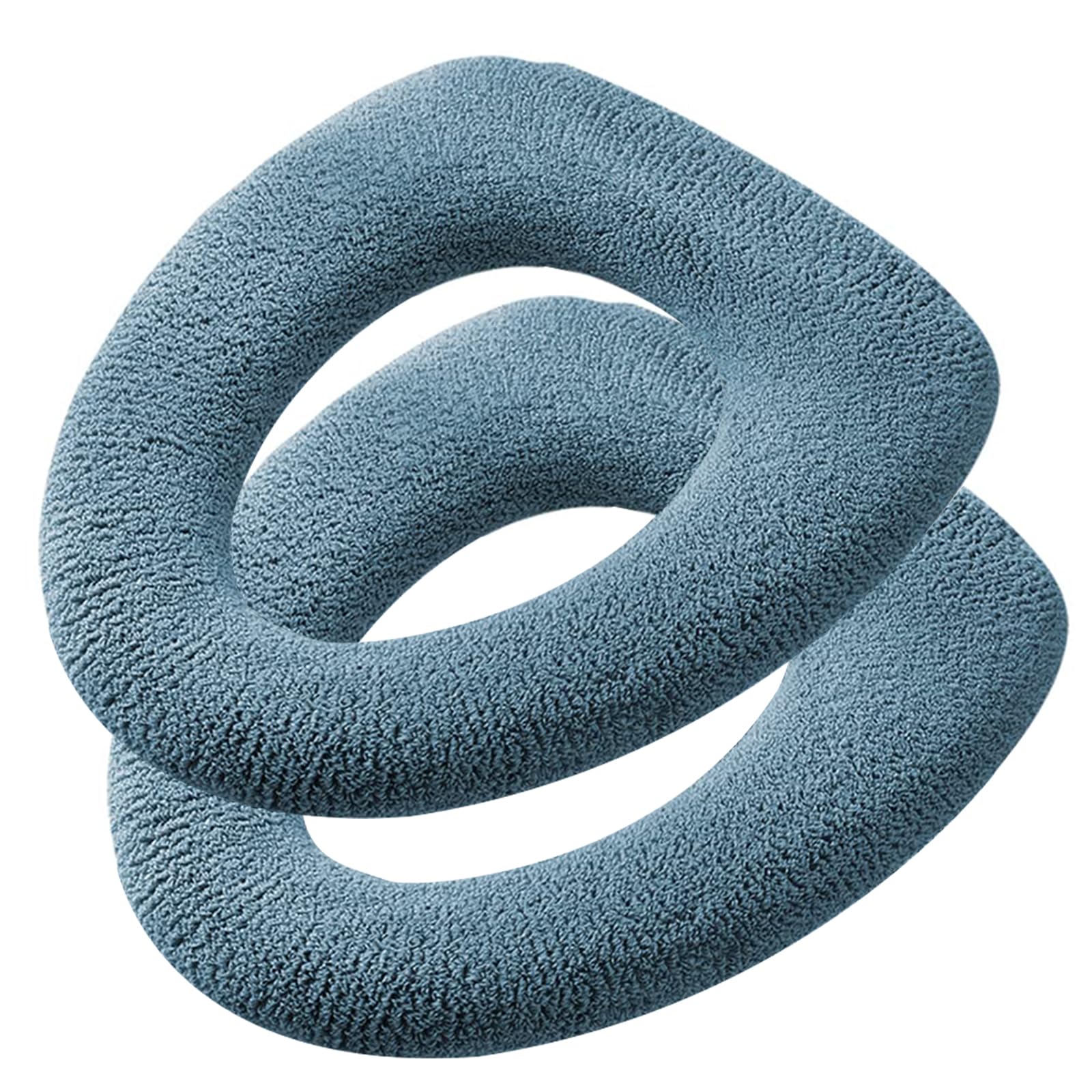 AOOTUERL 2 Pack Thicker Bathroom Toilet Seat Cover Pads - Soft Thicker Warmer Stretchable Washable Cloth Toilet Seat Cover Pads,Easy Installation Comfortable Toilet Lid Seat Cover (Dark Green)