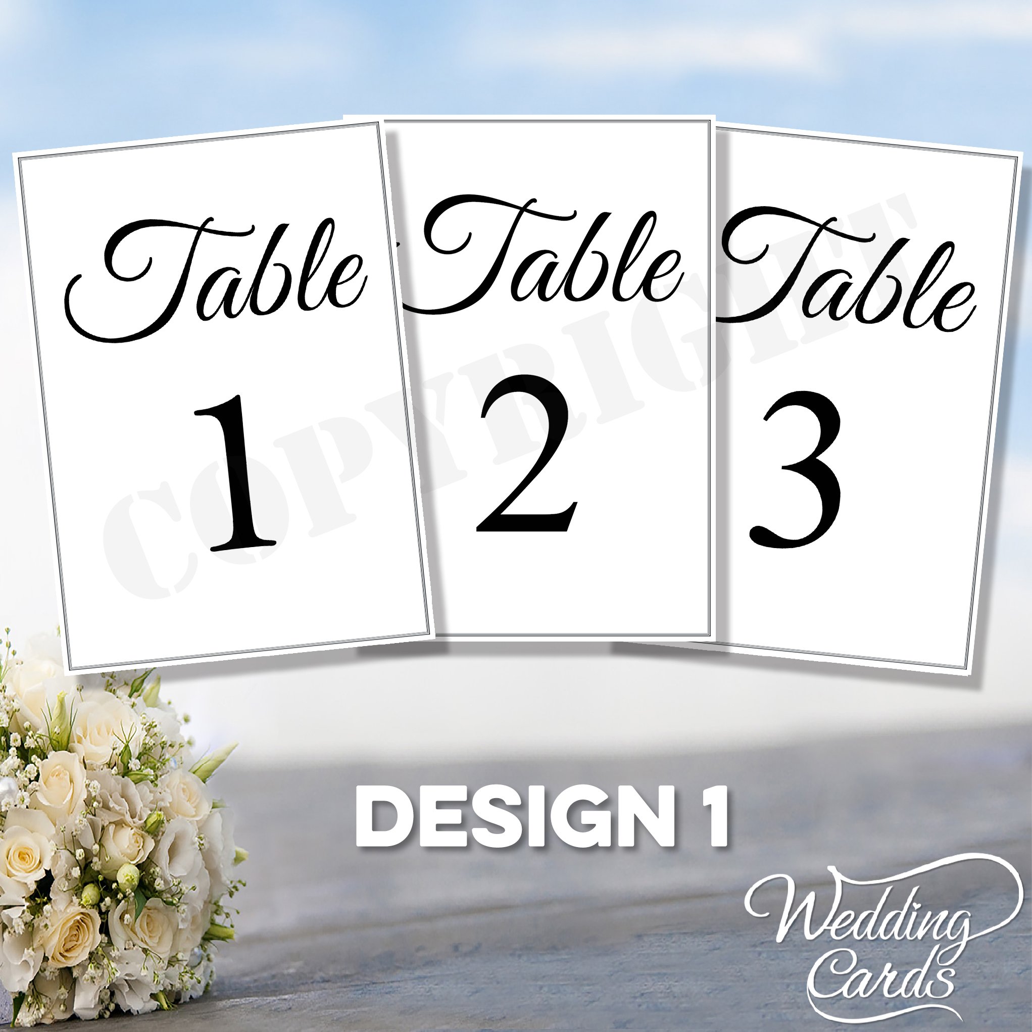 Wedding Table Numbers Names (any text/colours) Personalised Cards A6