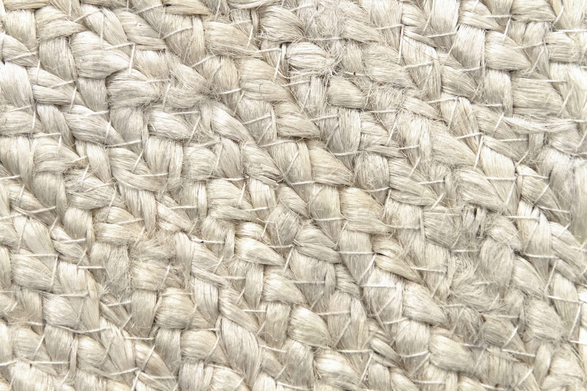 HAMID Jute Teppich Rund - Alhambra Teppich 100% Naturfaser de Jute - Farbe Weiß/Creme (200x200cm)