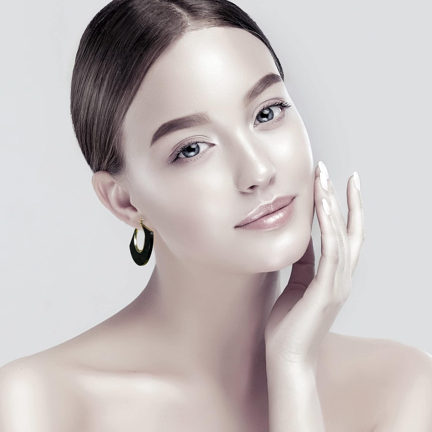 Black White Earrings for Women Teen Gifts Dangle Drop Fashion Geometric Statement Jewelry - Image 2