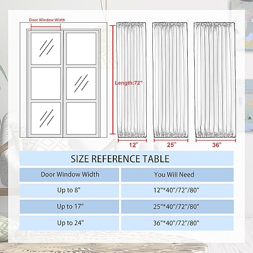 Miniatura 429 de DWCN Cortinas para puerta francesa: cortina térmica con bolsillo para barra para puertas con ventana de cristal, puertas de cocina y patio