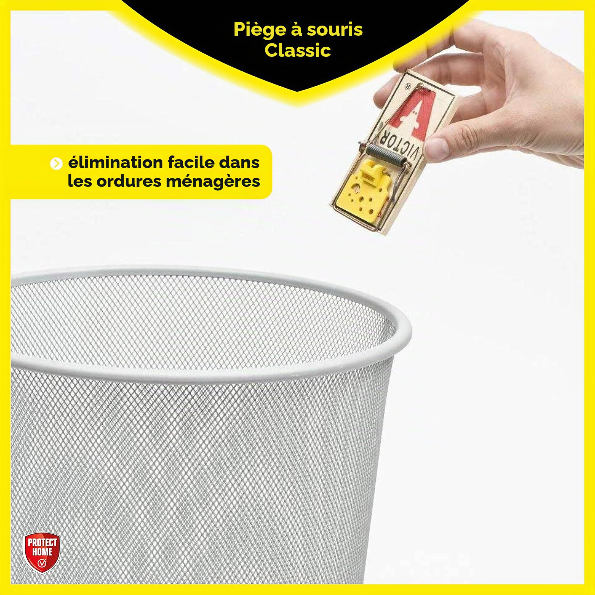 Protect Home Lot de 2 pièges à Souris Classique en Bois avec Grande Force de Frappe