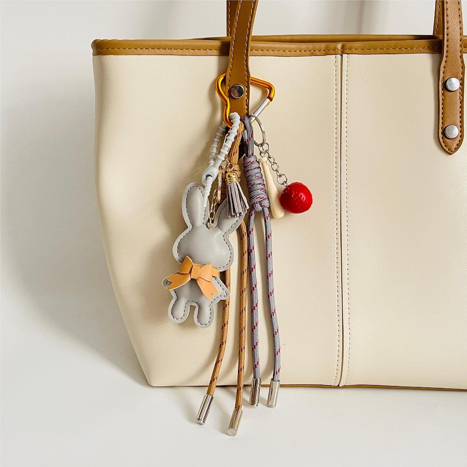 QTMY Cute Bunny Keychain Bag Charms for Handbag Purse Backpack Accessories for Bogg Bag,658 - Image 5