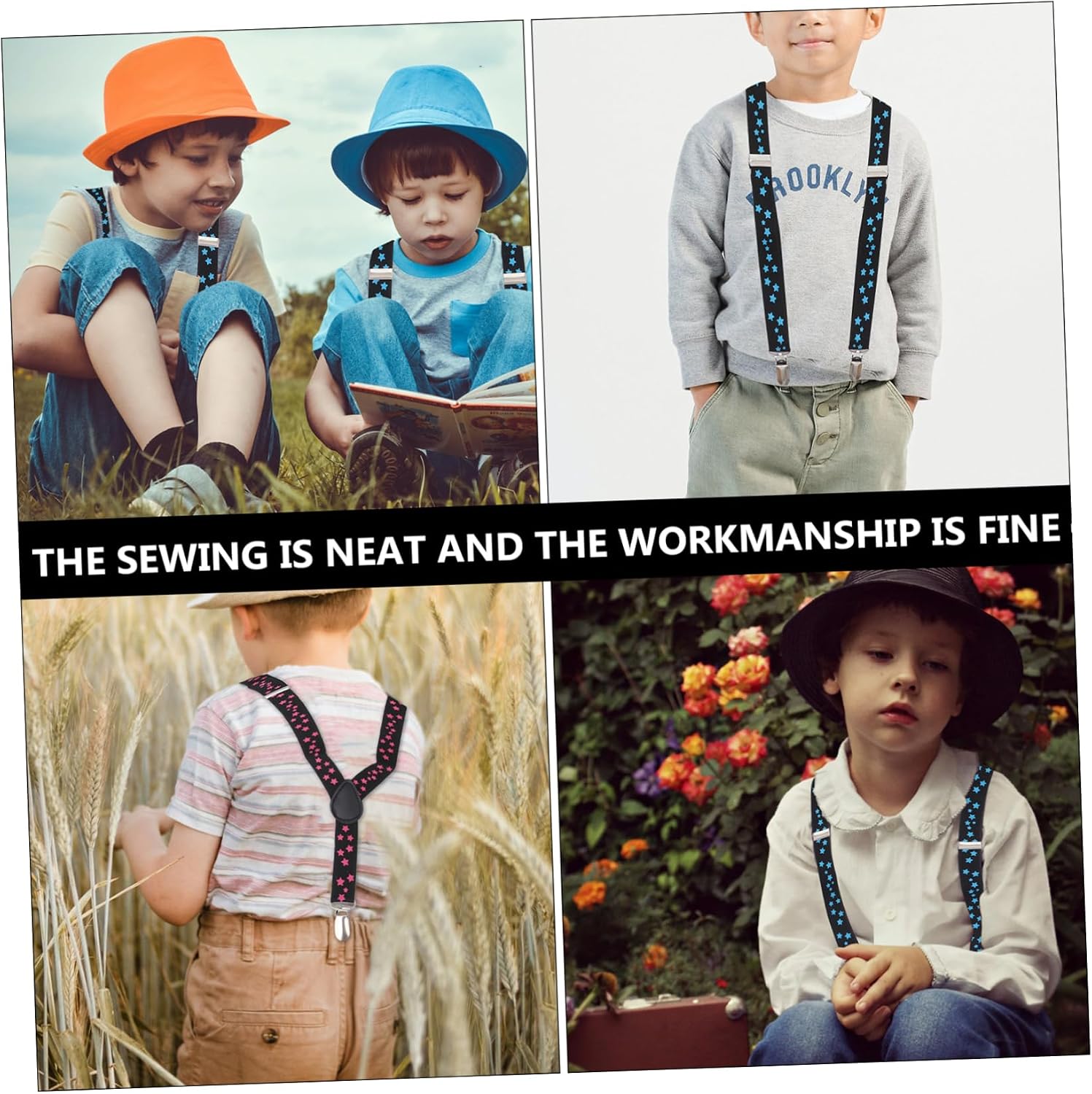VANZACK 2pcs Boys and Girls Fashion Trouser Straps Boys Suspender Belt for Wedding and Party