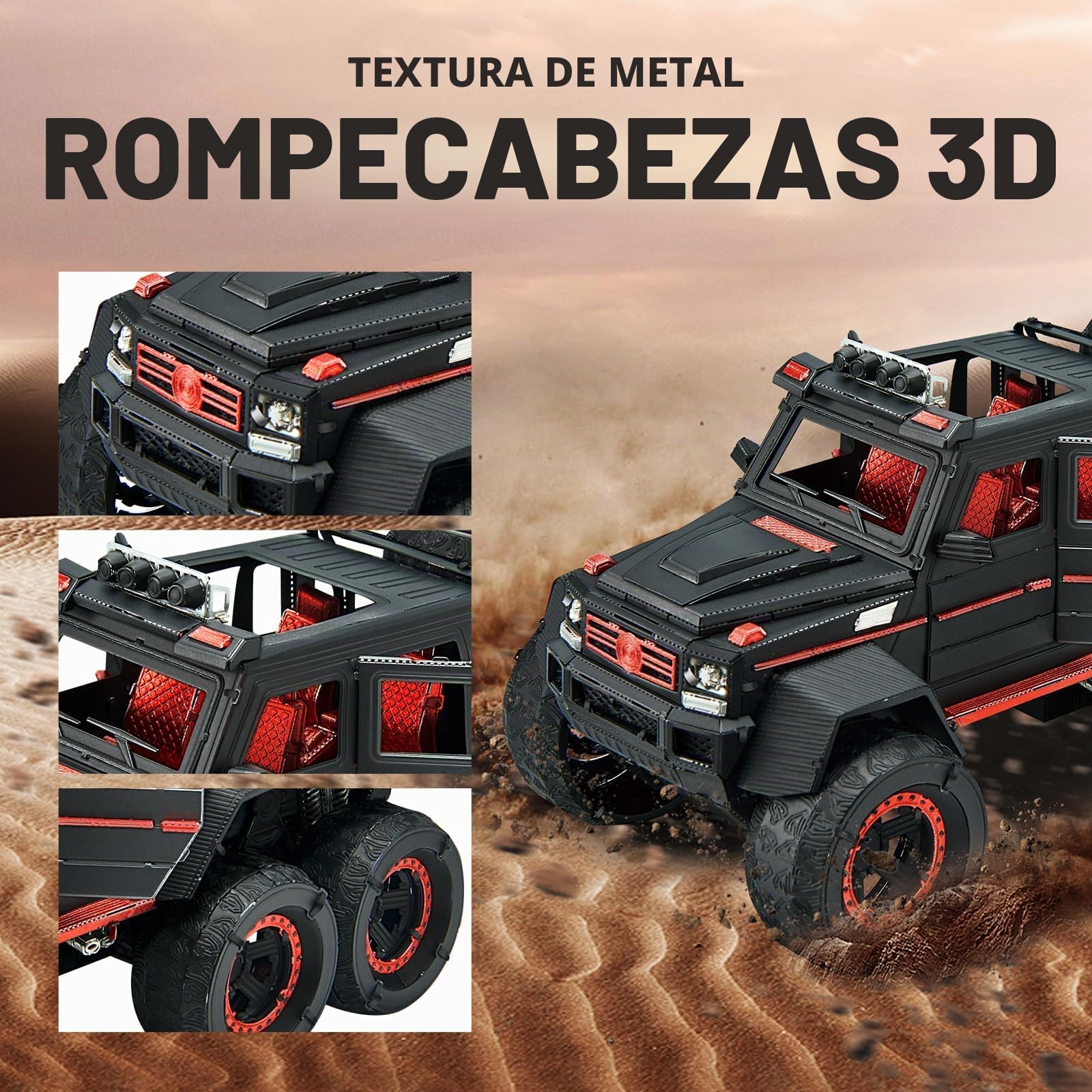 Piececool Puzzle 3D Metal G63, 3D Acero Inoxidable para 340 Piezas, Colección, Regalo de Cumpleaños, Maqueta Adultos, 1:1 Todo Metal