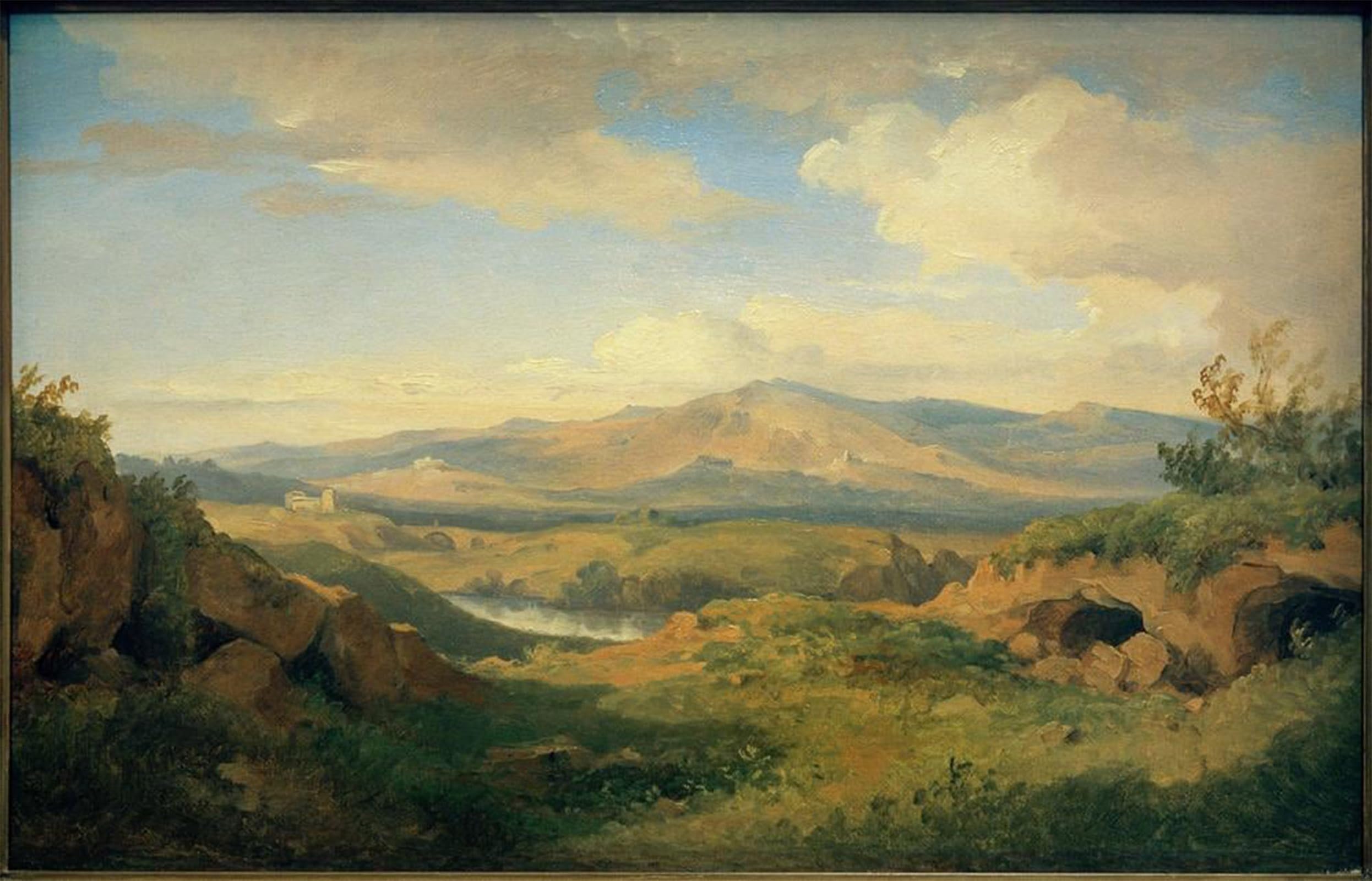 POSTERIIk Vintage Classic Picture Landscape Artwork C.morning Star View of the Cervara Caves by Carl Morgenstern Portrait Canvas Painting for Office Home Decor 60x90cm
