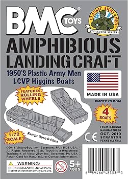 Amazon.com: BMC Classic Marx Landing Craft - 4pc Gray Plastic Army