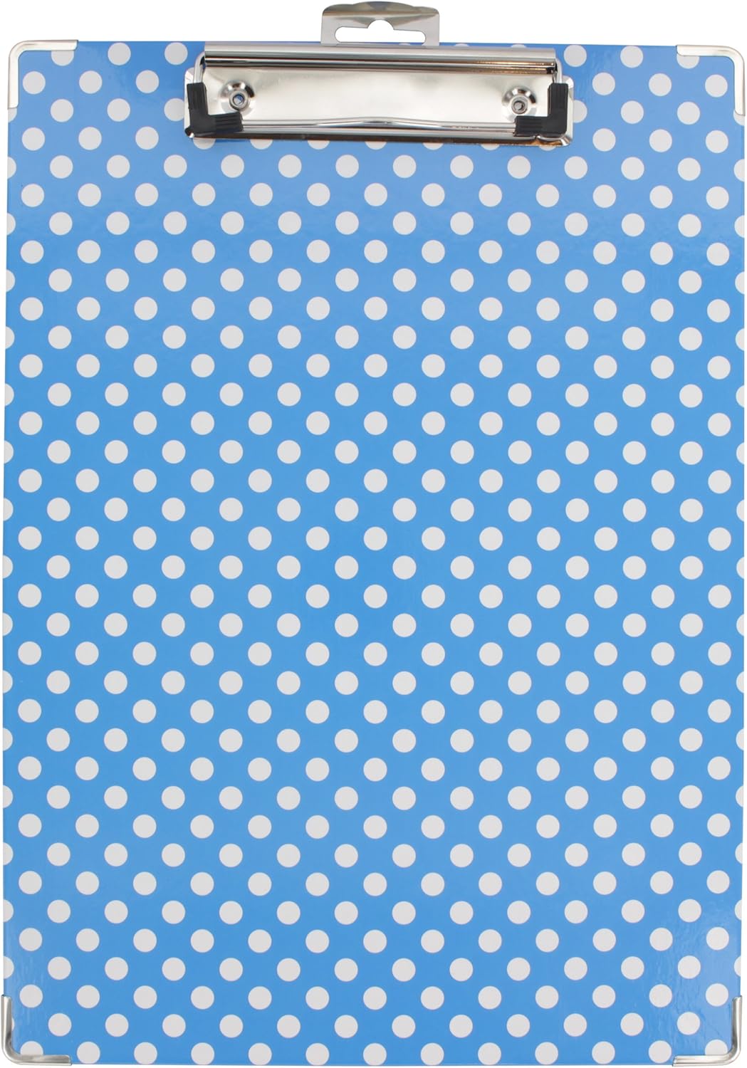 Emraw Paperboard Clipboard Colorful Polka Dot Patterned Large Standard Size Paperboard Assorted Bright Colored Hardboard Set Low Profile Clip - 6 Pack Wall Mount Clip Boards