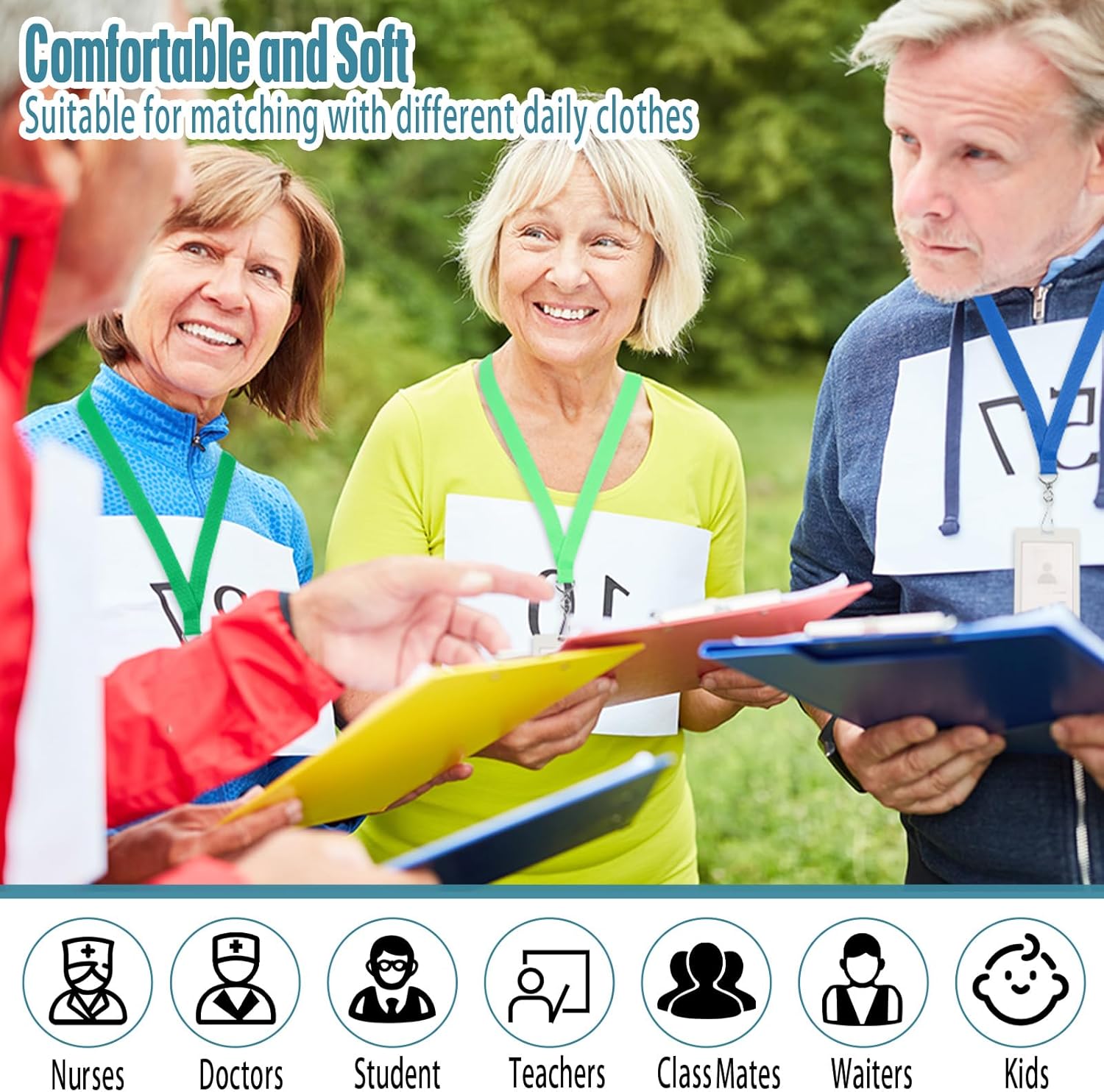 Patelai 120 Pcs Breakaway Lanyards with J Hook Bulk Flat for ID Badges Neck Badge Lanyards Card Nametag Holder Neck Straps (Mix Color) - Image 7