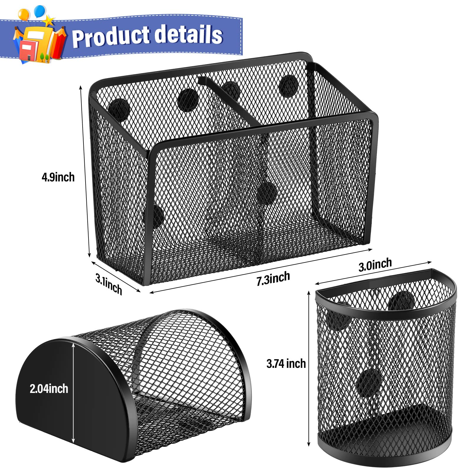 Epakh 6 Pack Pencil Holder Metal Locker Organizers