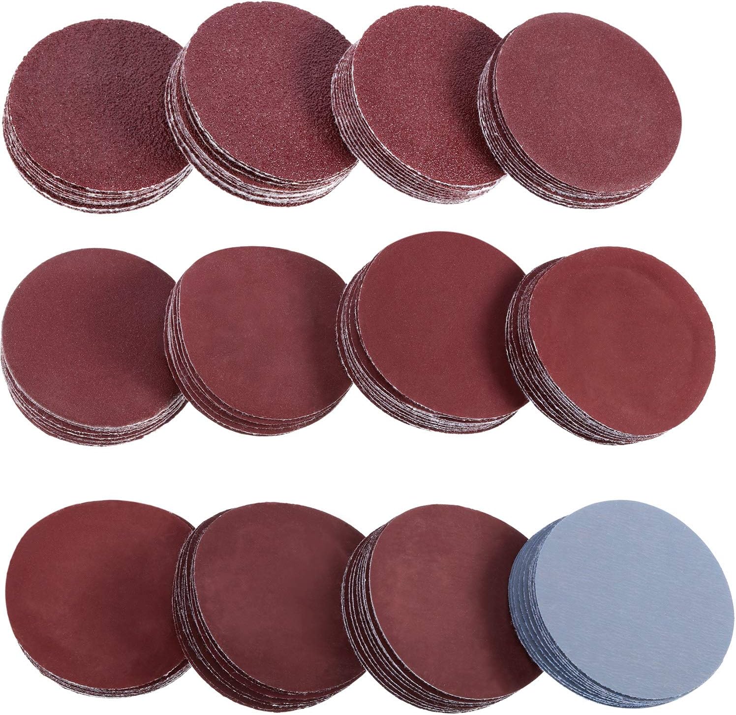 120 Pieces Sanding Discs Pad Hook and Loop Sandpaper Disc for Drill Grinder Rotary Tools, 12 Different Grits (60 to 3000 Grit, 10 Pieces Each Grit) (2 Inch)