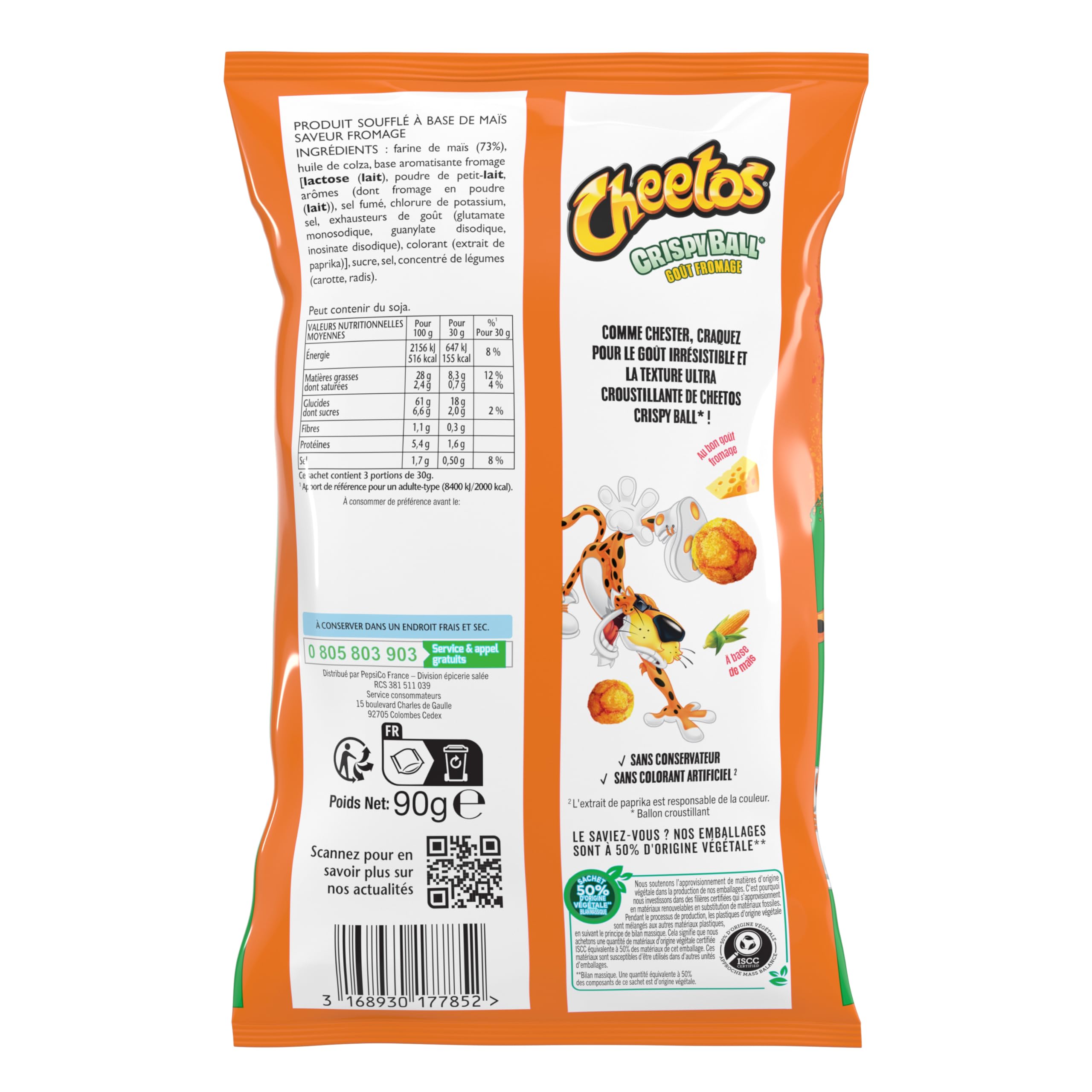 Cheetos Crispy Ball Biscuits Apéritifs Soufflés Goût Fromage 90g - Lot de 14