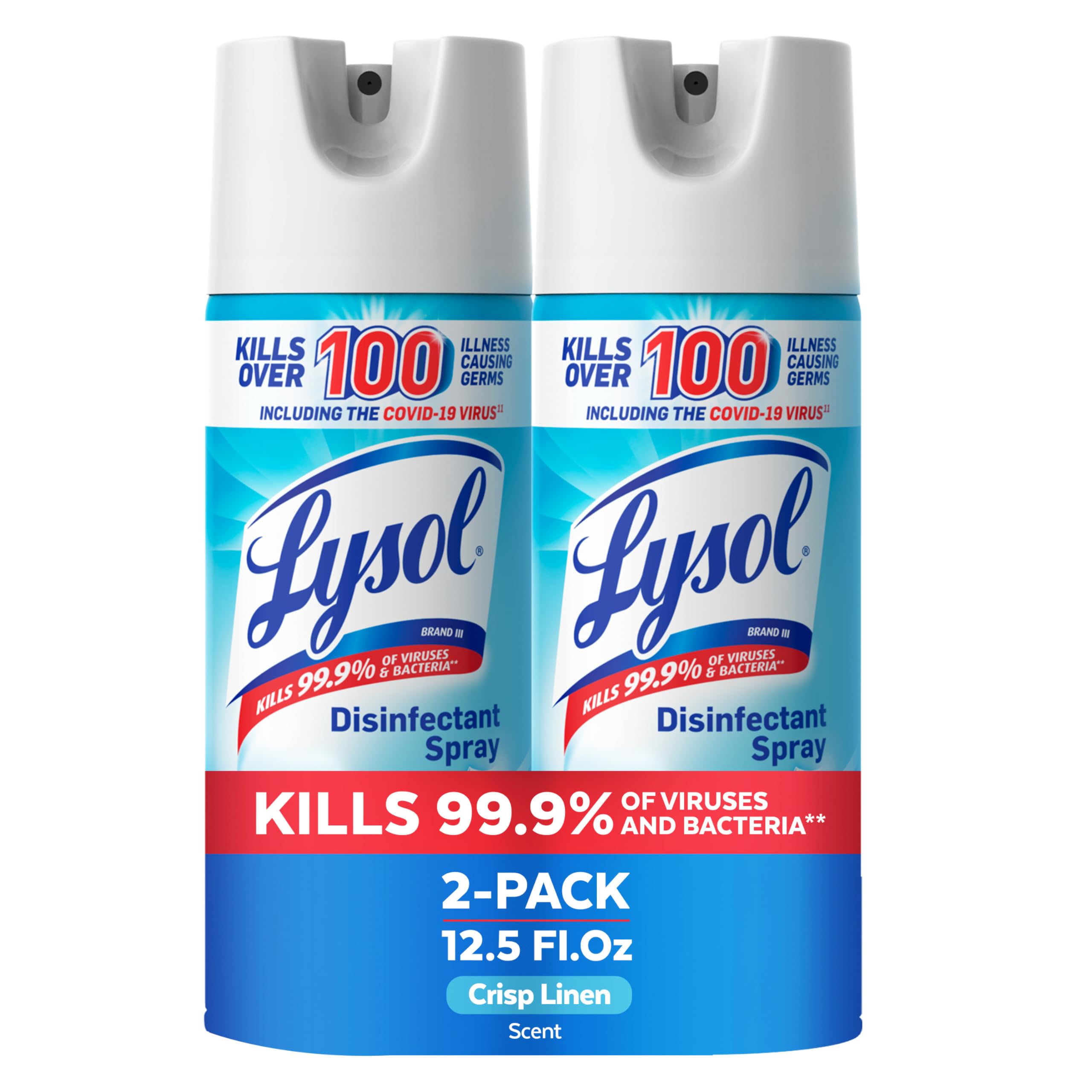 Lysol Disinfectant Spray, Crisp Linen, 12.5 oz, 2-Pack
