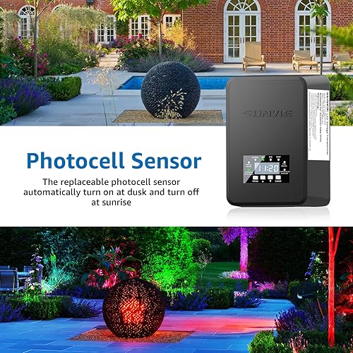 Miniatura 4 de SUNVIE Paquete de 12 luces de paisaje RGBW que cambian de color con transformador de paisaje de bajo voltaje de 300 W, kit de iluminación LED de