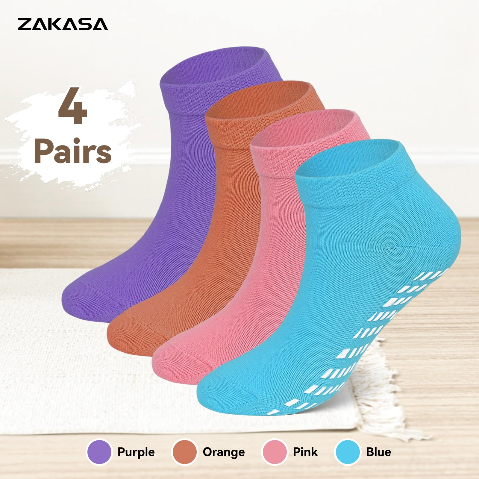 ZAKASA Calcetines antideslizantes para hombre: calcetines antideslizantes para ancianos, hospitales, yoga, pilates