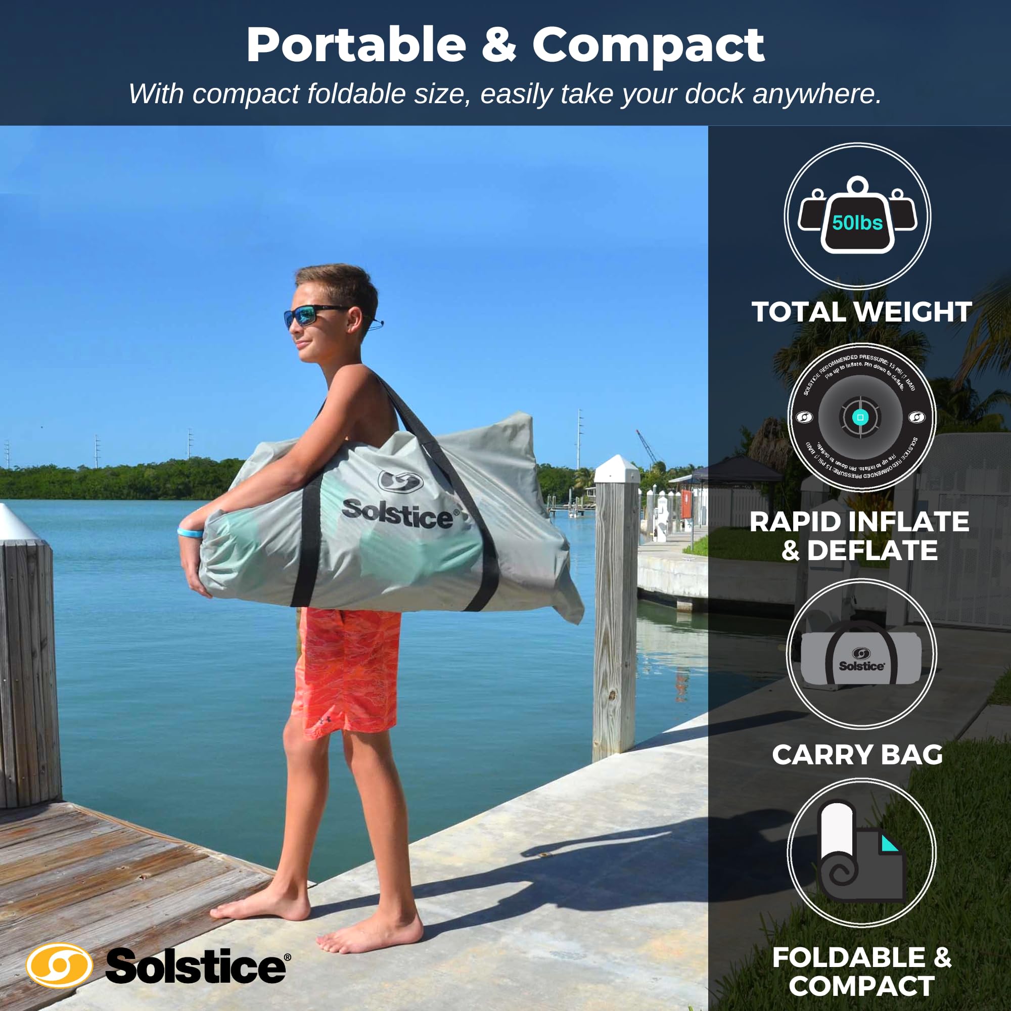 Snapklik.com : SOLSTICE 10-Person Circular Mesh Inflatable Dock ...