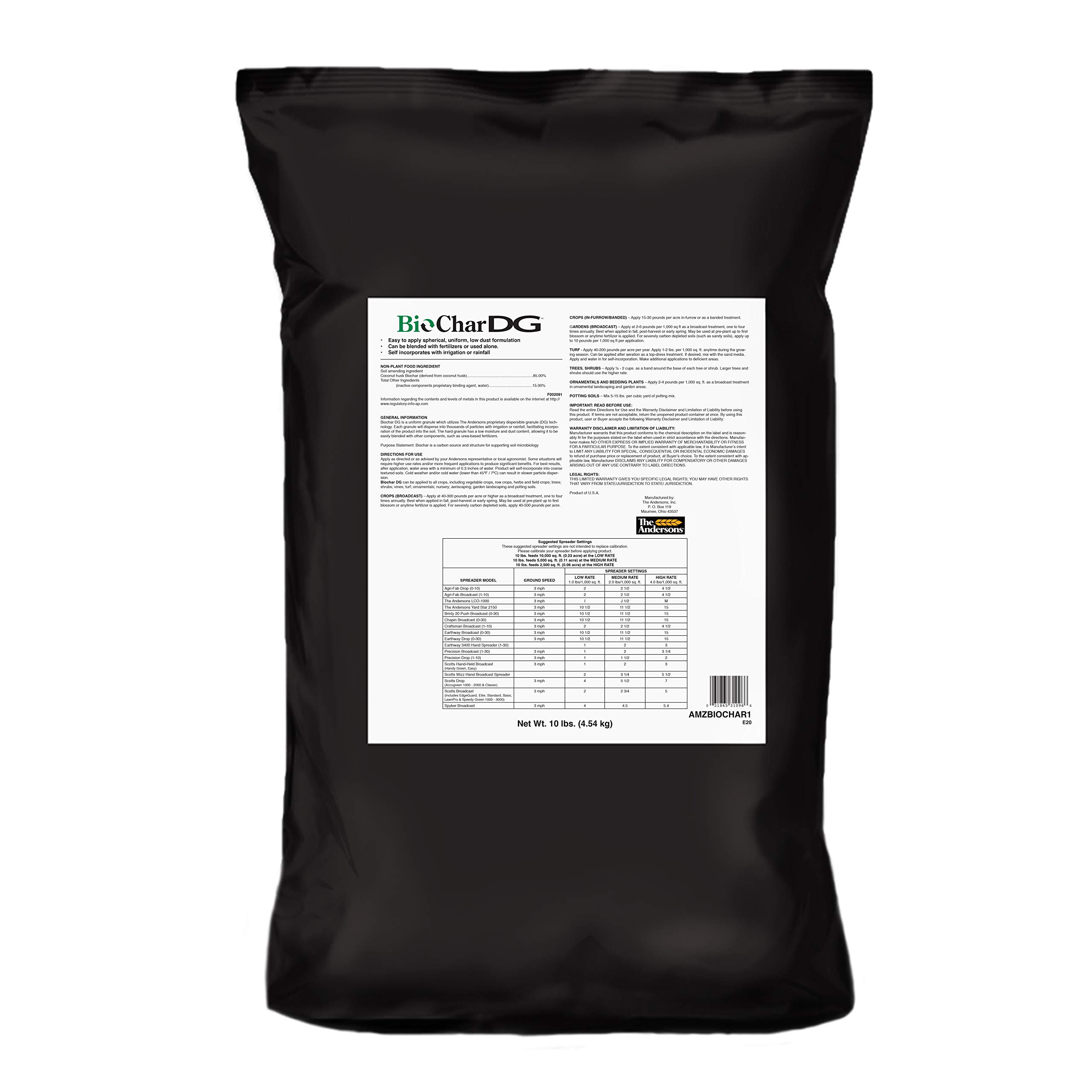 The Andersons BioChar DG Organic Soil Amendment - Covers up to 5,000 sq ft (10 lb)