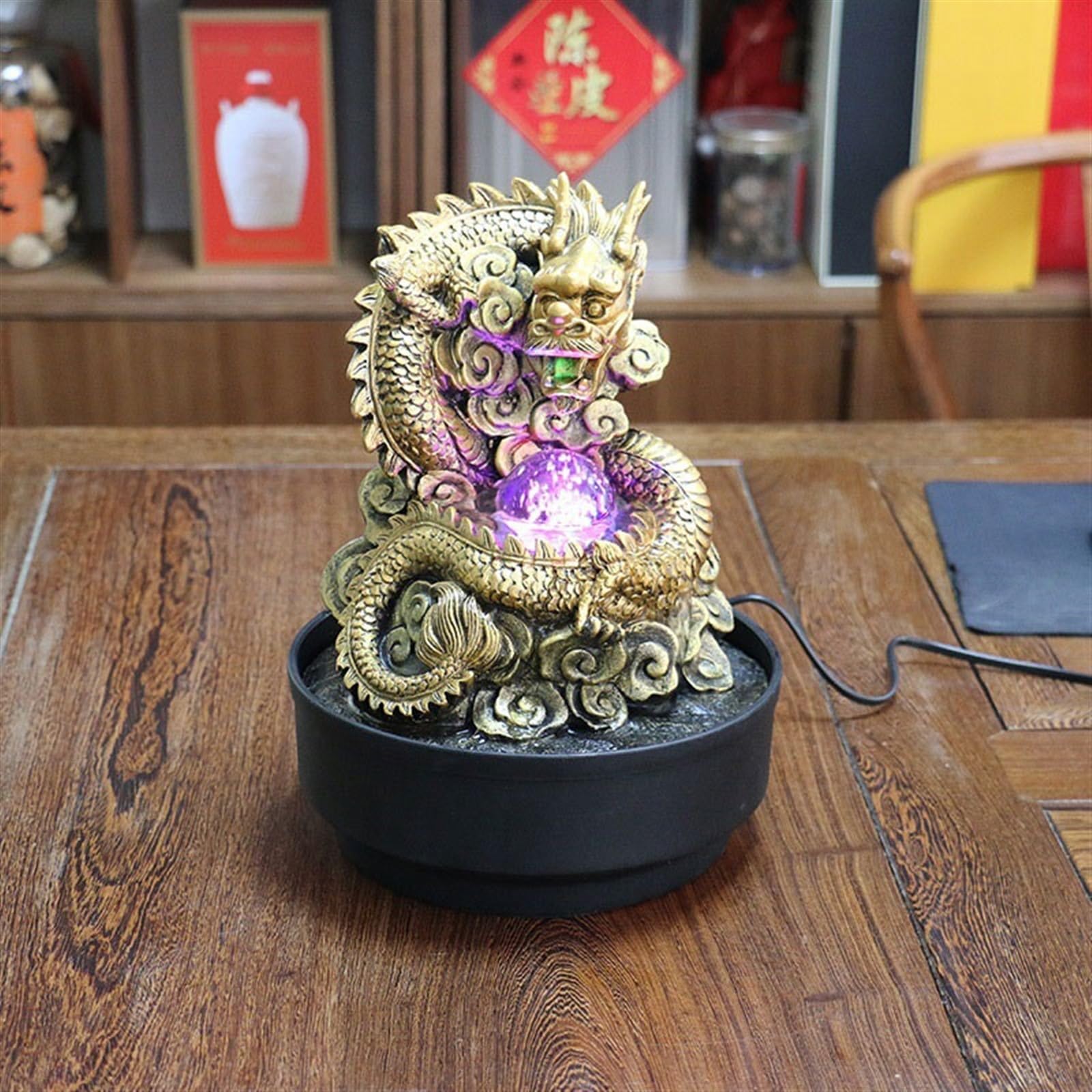 element wodny do wnętrza Fontanna na biurko Ozdoby Fortune Feng Shui Ball Biuro Dekoracje Domu Otwarcie Parapetówki