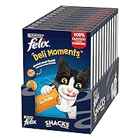 Felix Deli Moments Snack Liquidi per Gatti Adulti con Pollo 44 Confezioni da 10g