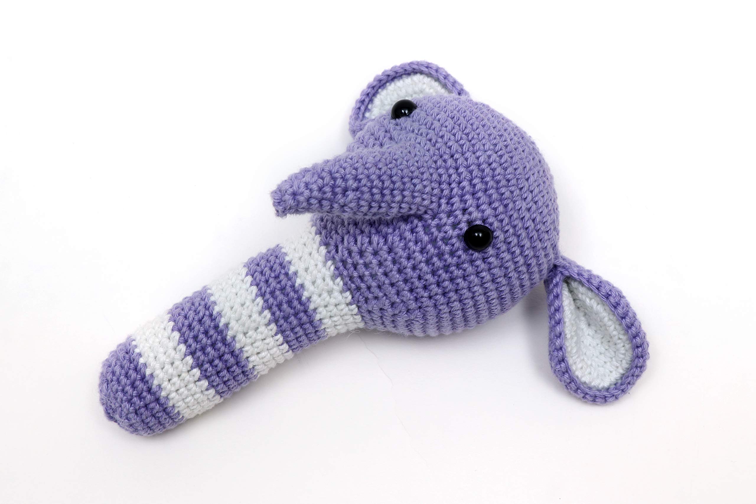 My Yarnery Crochet Elephant Rattle Toy for Infants/Kids/Babies