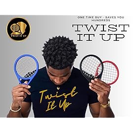 Twist It Up Comb (Red Desires) - Alternative to Hair Sponges, Creates Curls and Twists for Black Men, Tennis Racket Design