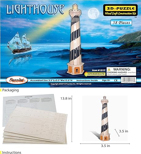 Miniatura 2 de Perplejo Kit de luz casa 3d de sierra caladora Woodcraft de madera Puzzle