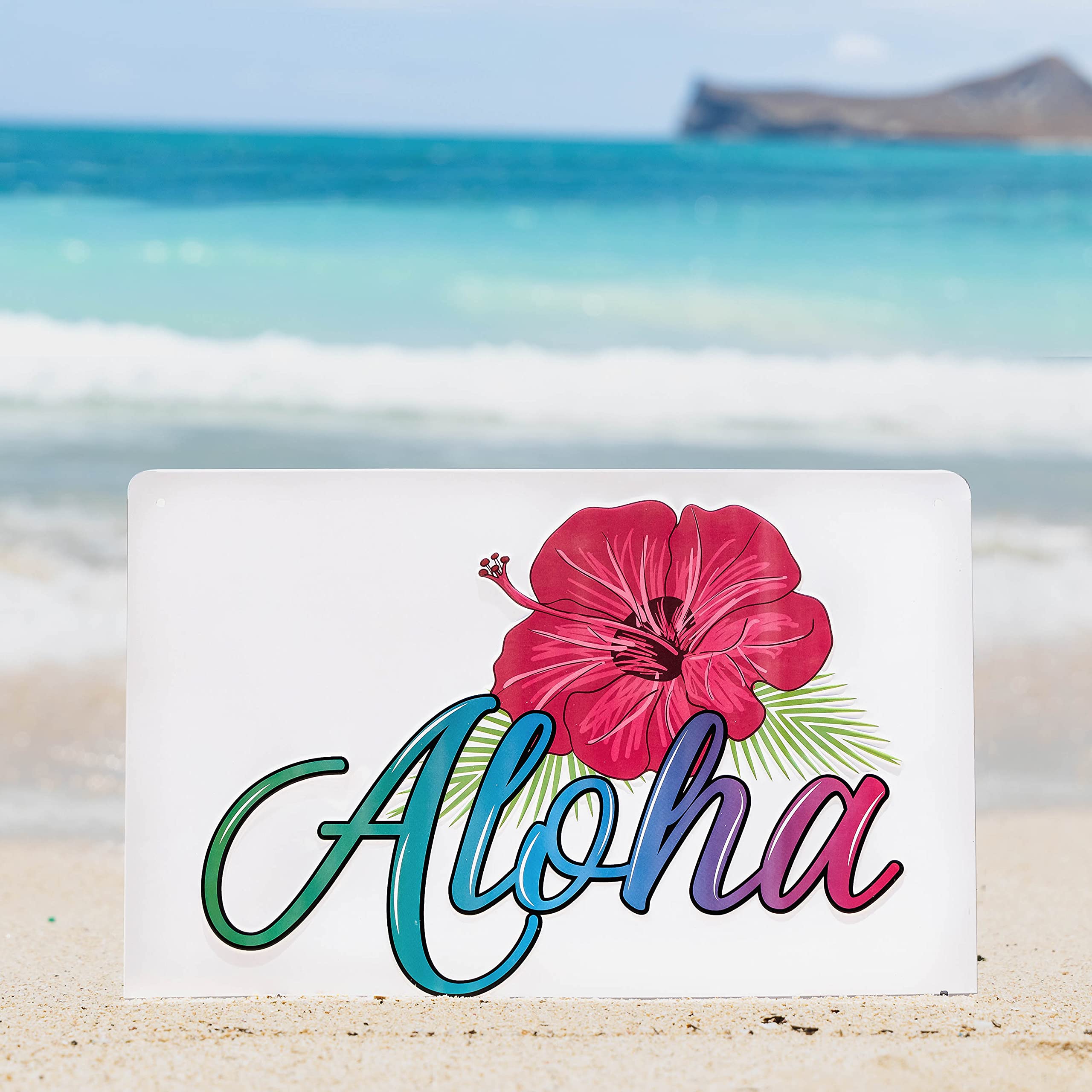 Amazon.com: Aloha Hawaii Hibiscus Tin Metal Sign With Colorful