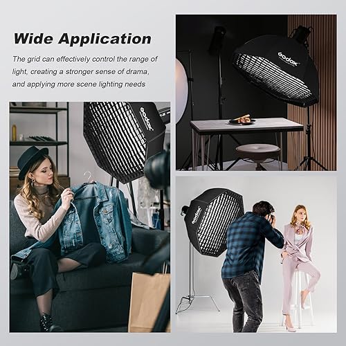Miniatura 2 de Soonpho - Rejilla de panal portátil de 47 pulgadas (47.2 in), para Godox SB-UE Softbox, reflector flash Speedlight Umbrella Photo Softbox (solo