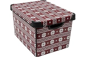 Simplify Holiday Sweater Design Storage Bin, Premium Christmas Tote Box With Lids