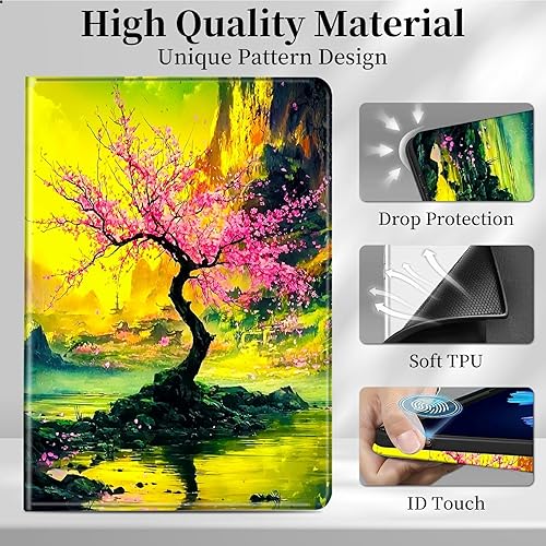Tablet Case for iPad Air 3rd Generation 10.5" 2019/iPad Pro 10.5" 2017, PU Leather Stand Shell Multiple Viewing Angles Protective Cover[Auto Sleep/Wake] for Woman Men, Mushroom Forest(Tablet-525,for iPad 10th Gen 2022/2025)
