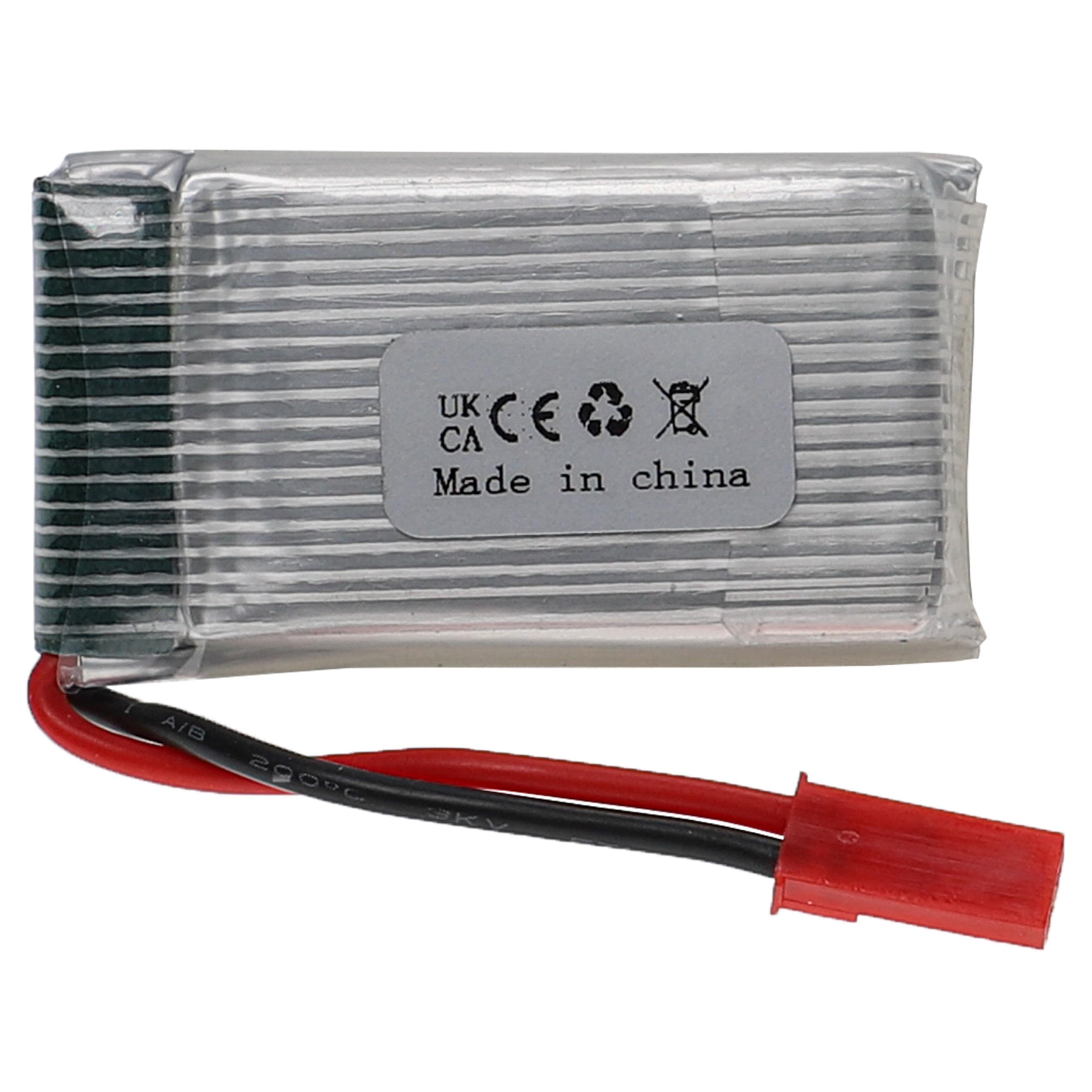 vhbw Batterie Compatible avec Bec connecteur pour modéle RC par ex. Voiture de Course Avion (650mAh, 3,7V, Li-polymère, 45 x 25 x 9 mm