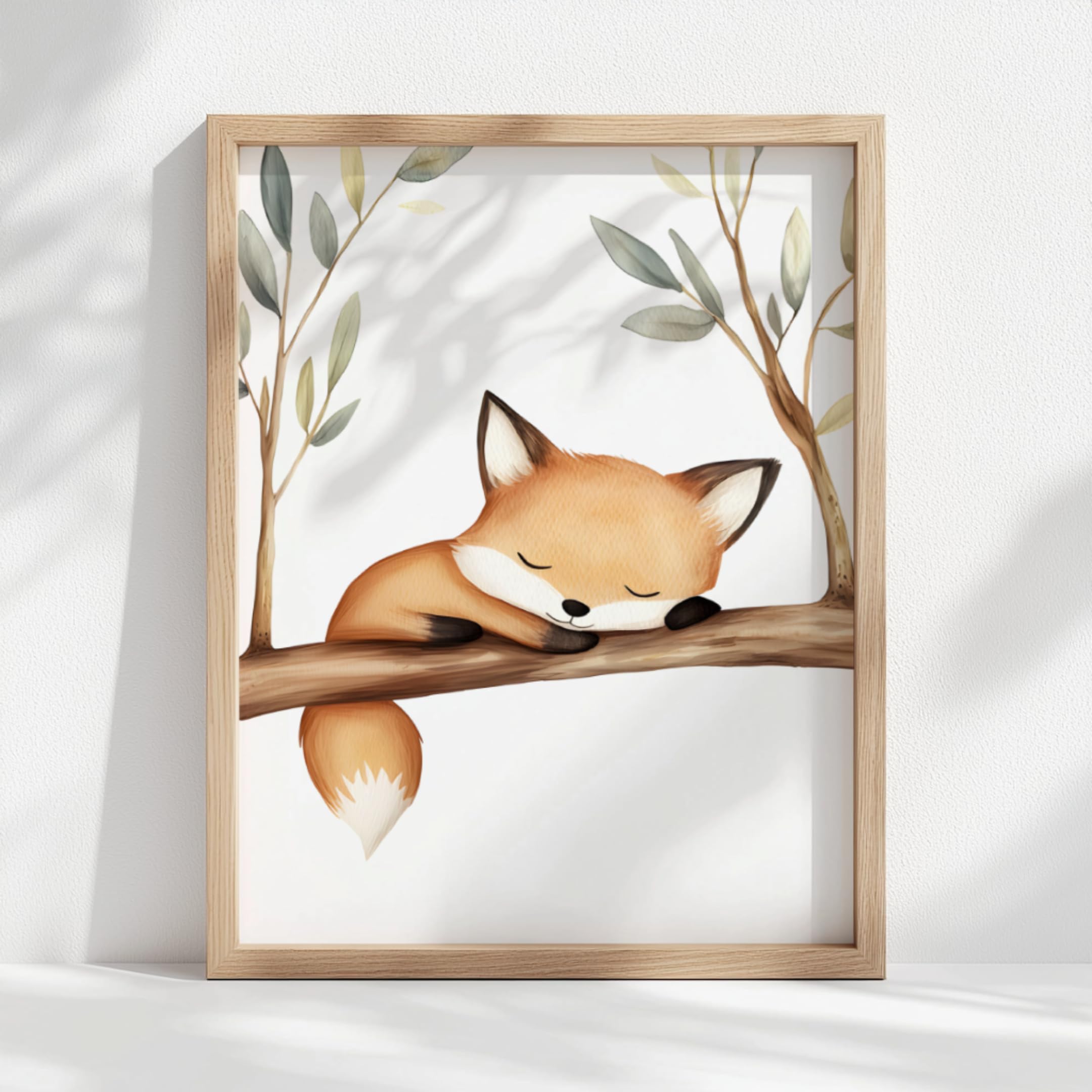 Generisch Waldtiere Poster Set Kinderzimmer – Otter, Fuchs & Igel Wandbilder – Babyzimmer Deko Mädchen & Jungen – Bilder Aquarell Tiere (DIN A4) - 5