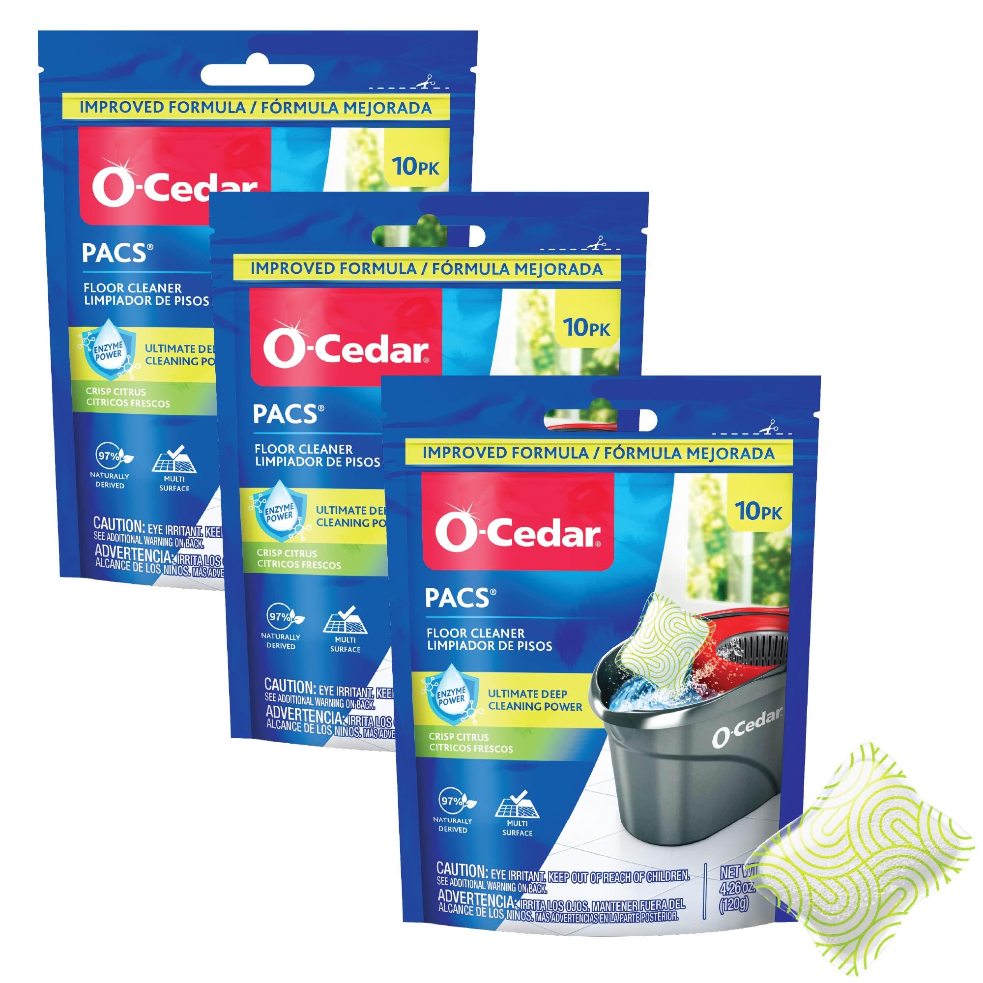 O-Cedar Floor Cleaning 30ct Pacs Citrus Scent 10ct (3-Packs)