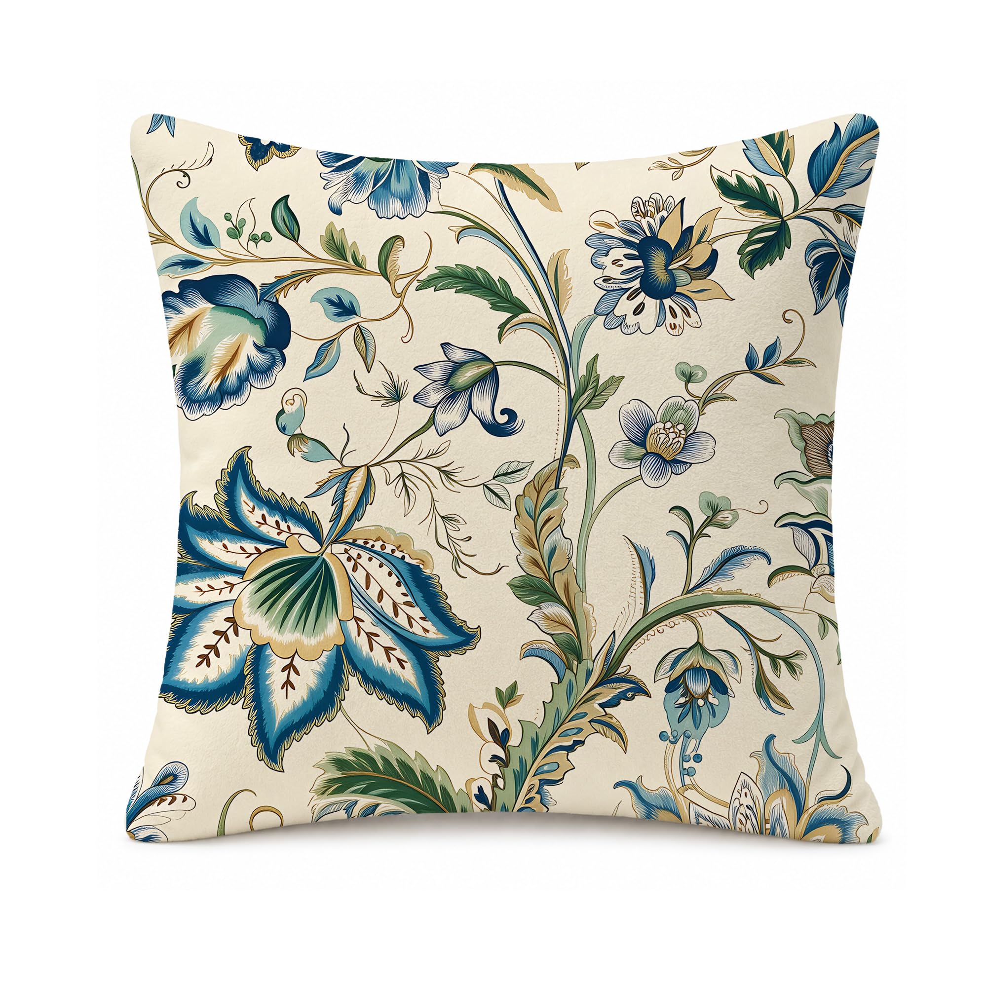 LASLEN 1 Pack Flower and Leaf Cushion Covers,45 x 45 cm Decorative Pillowcase,Soft & Comfortable with Hidden Zipper