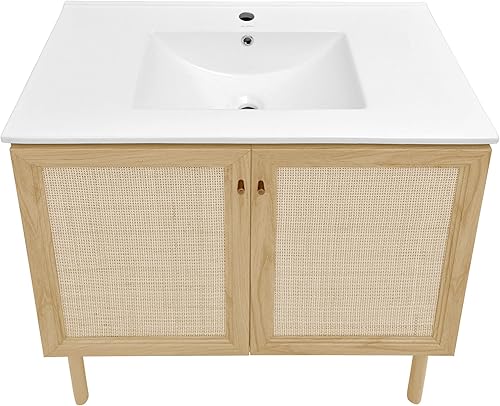 Vista 72 de Swiss Madison Classe - Lavabo de baño de roble de 24 pulgadas incluido