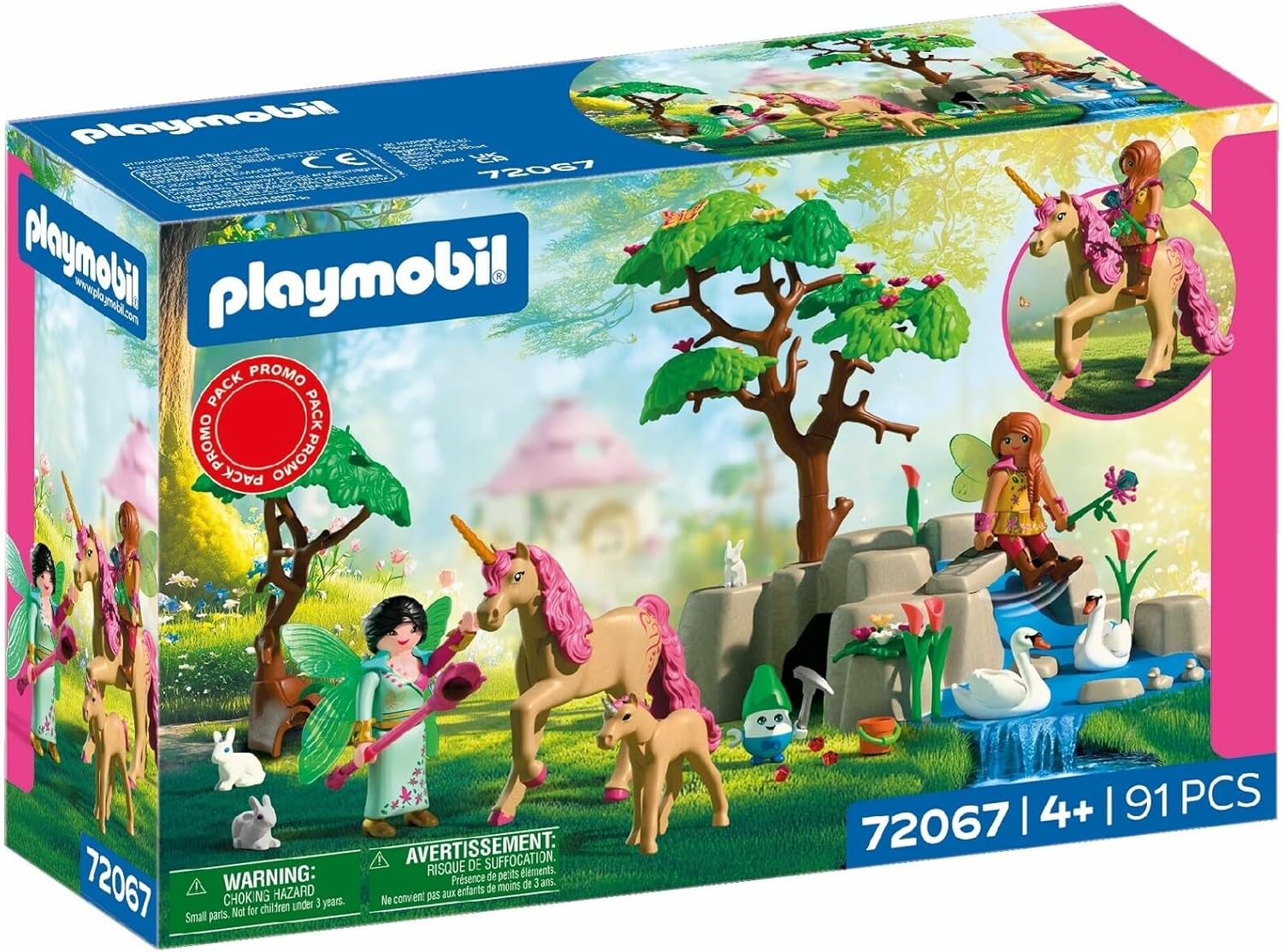 PLAYMOBIL Fantasy & Magic Fairies Tour | 2 Fairies, Unicorn Family and Joyling with Gemstone Cave | Foster Creativity | Toy for Kids Ages 4 and Up | 72067