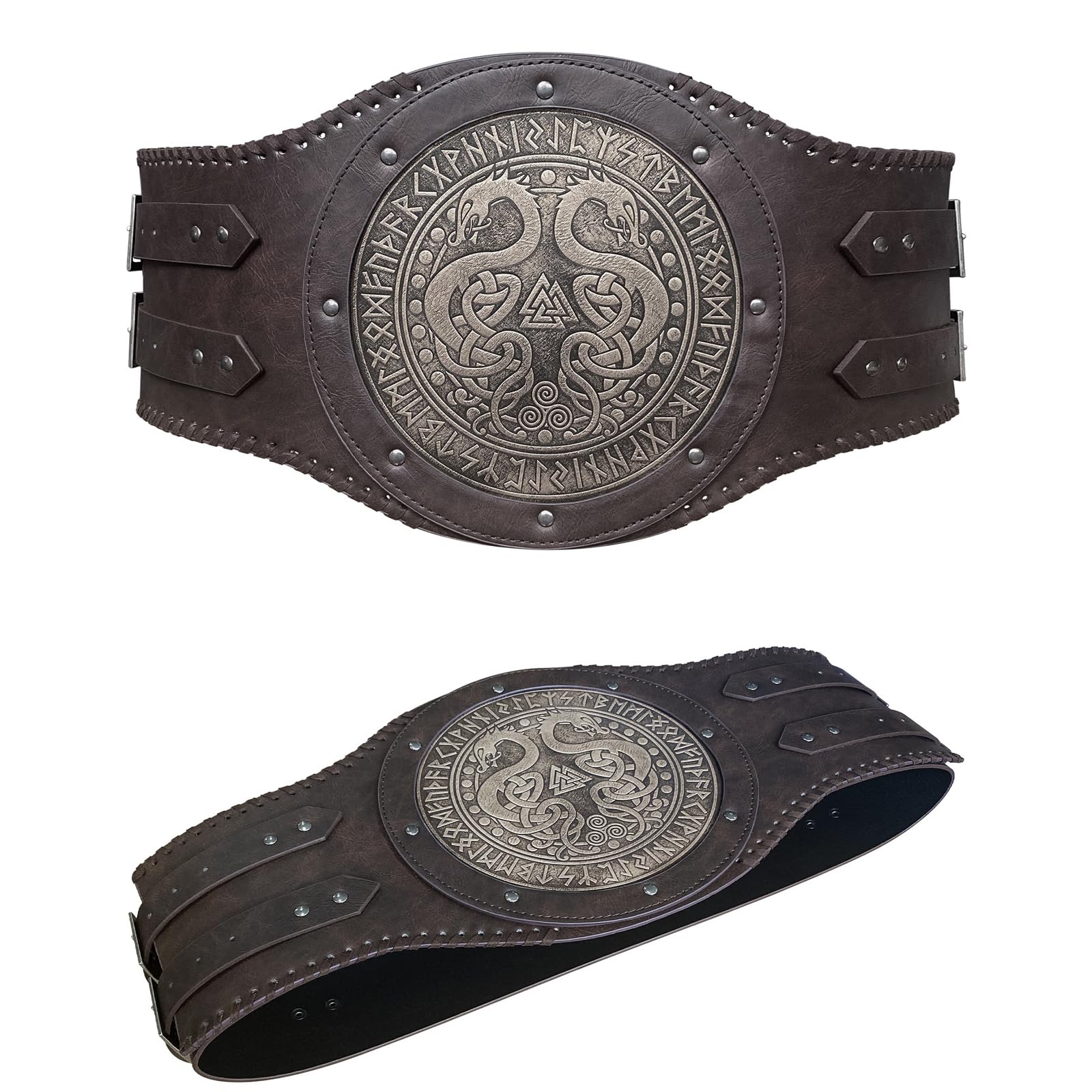 Cinturón de cintura con tachuelas y remaches, cintura medieval, ajustable, corsé para fiesta, disfraz, cinchas anchas