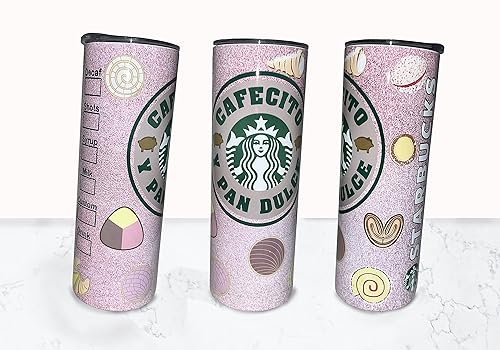 Cafecito y Pan Dulce - Stainless Steel Tumbler - Handmade Cafecito - 20oz Straight Skinny Tumbler (20oz)