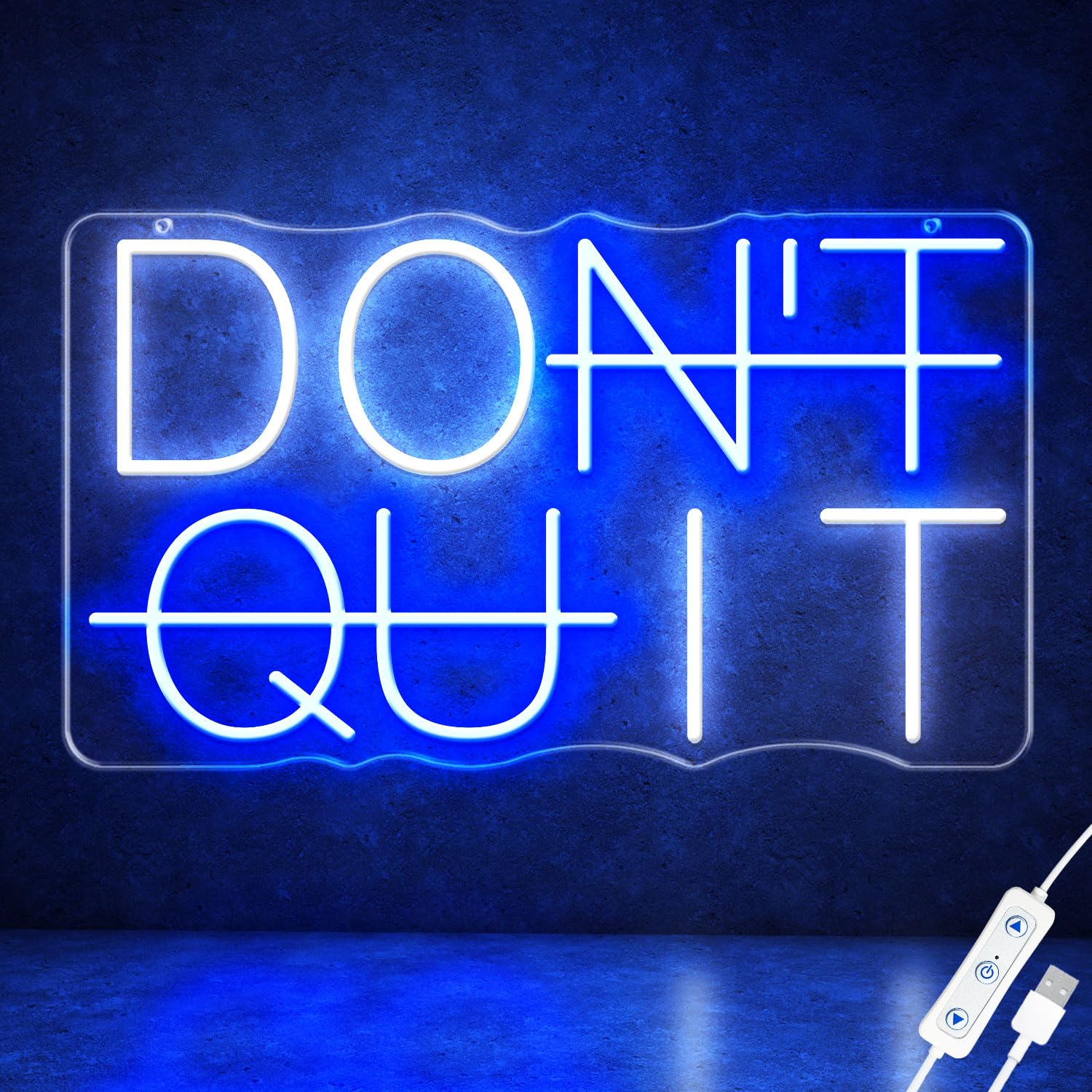 DON'T QUIT Neon Signs for Wall Decor, Dimmable LED Neon Light Sign, Words Led Lights for Bedroom Man Cave Office Gym Party Gamer Room Decorations, Powered by USB Wall Decor Aesthetic