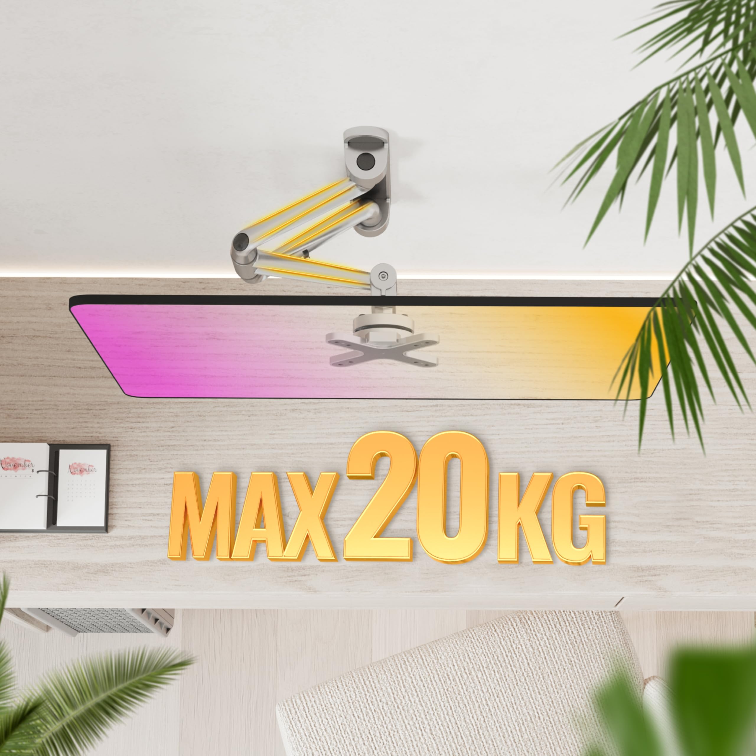 RICOO S2711 Monitor Mount Tilt Swivel Ongeveer 15-33 Inch Voor LED LCD Flatscreens Muurbeugel Arm Gasveer Universeel Voor Vesa 75x75 100x100