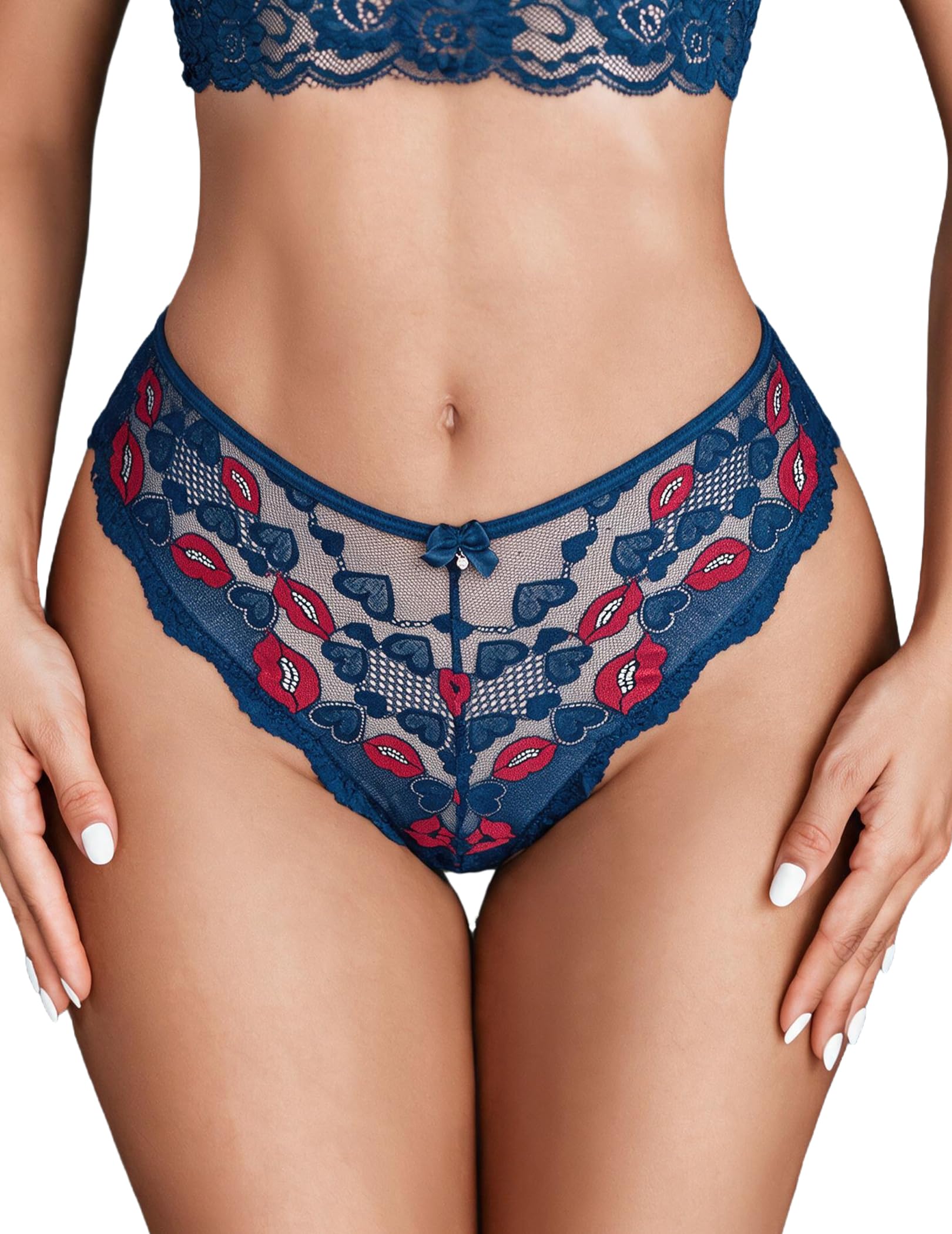 Avidlove Womens Underwear Lace Thongs Cheeky Panties with Criss Cross Back