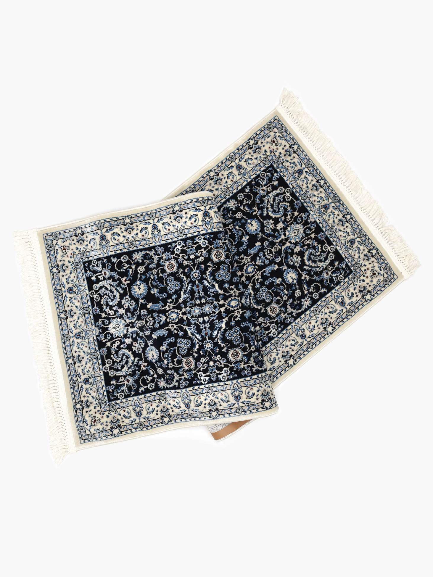 RugVista Nain Florentine Teppich, 80 x 200 cm, Dunkel Blau | Orientalische, Naher Osten, Traditionelle, Nain, Rechteckig, Niedriger Stapel, Nur chemische Reinigung, Oeko-Tex 100
