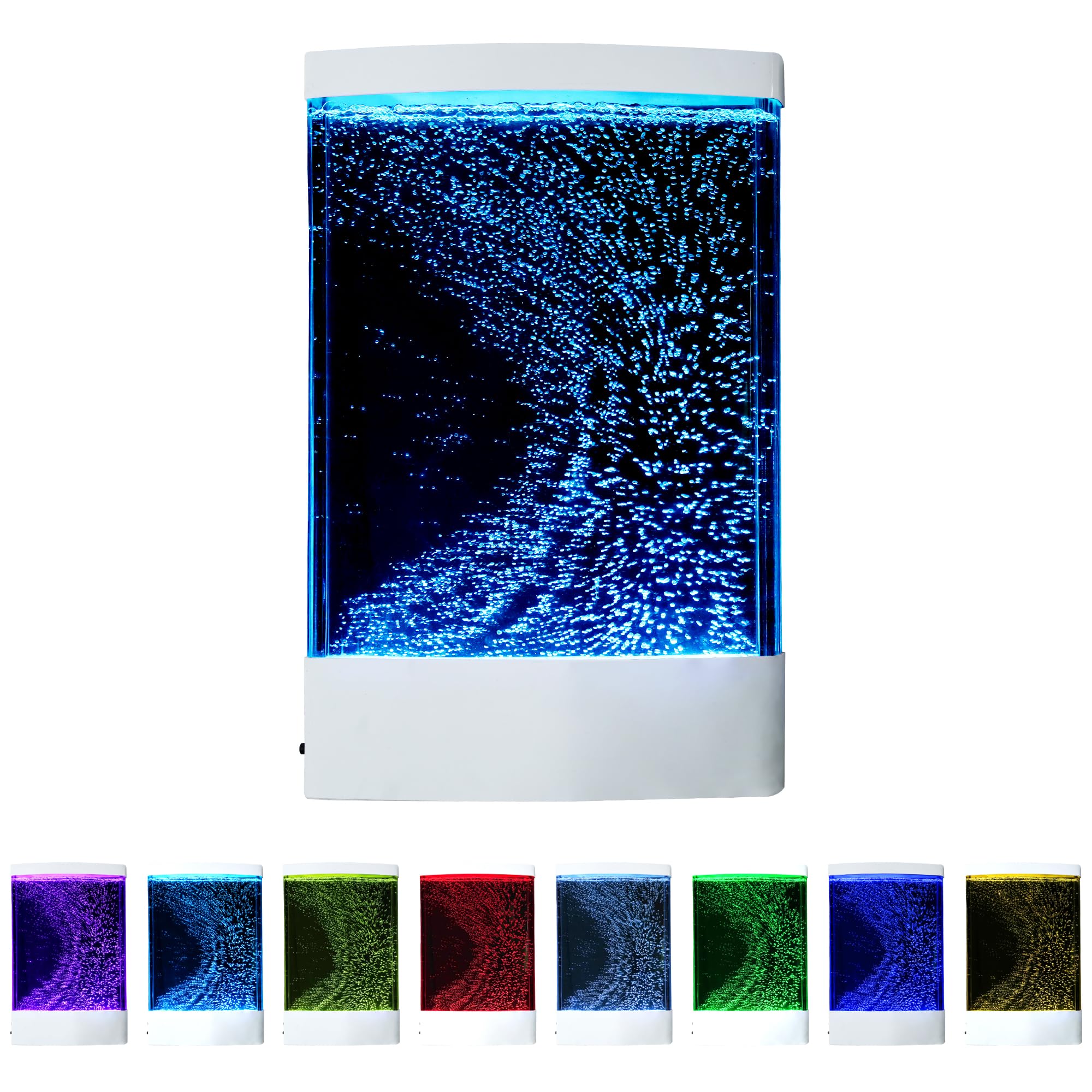 Photo 1 of Tenmind Modern Sensory Led Colorful Dancing Bubble Curved Wall Water Panel with Remote, 8 Color Light Water Bubbles Lamp Decor for Sensory Room, Classroom, Kids Room, Home
