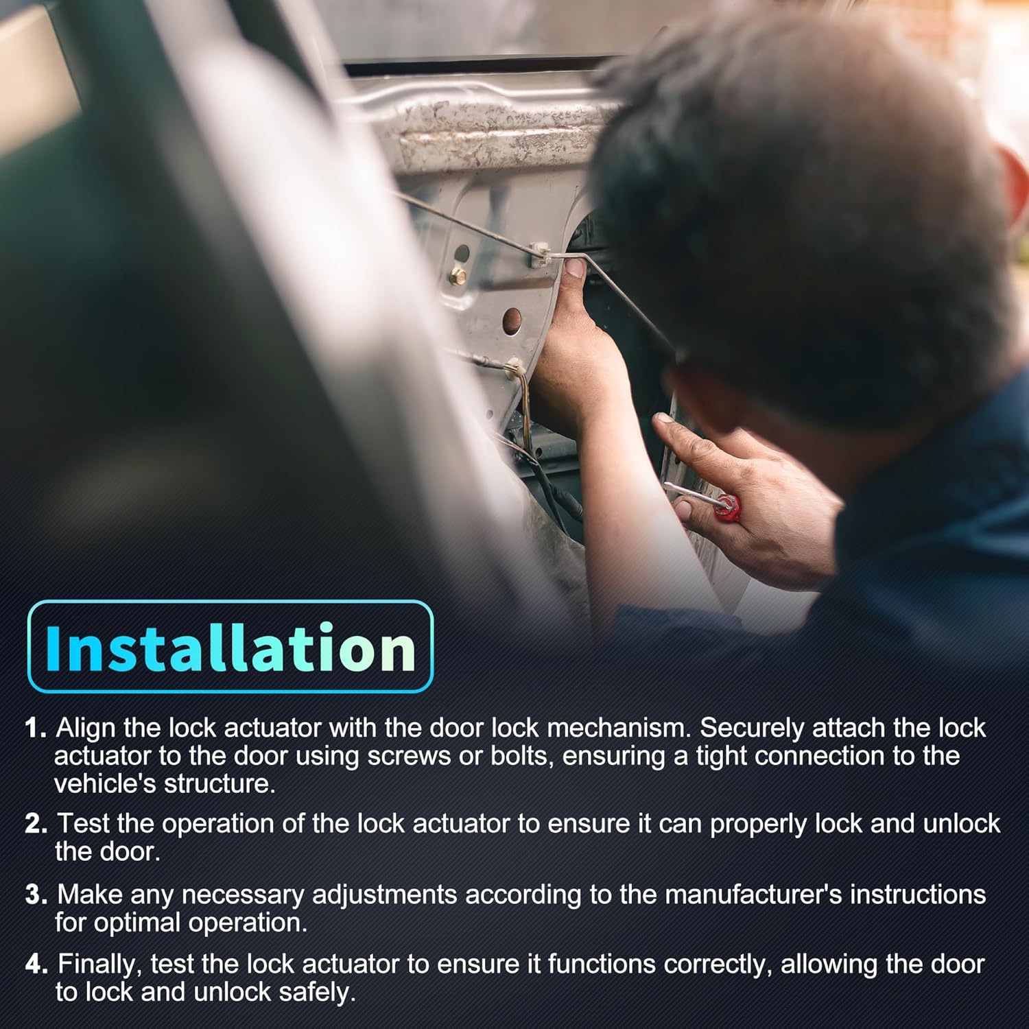 X AUTOHAUX Replacement Rear Right Passenger Side Power Door Lock Actuator Motor with Cable for Nissan Armada 2017-2020 Door Latch Actuator Assembly Replace No.825001LA0A Black